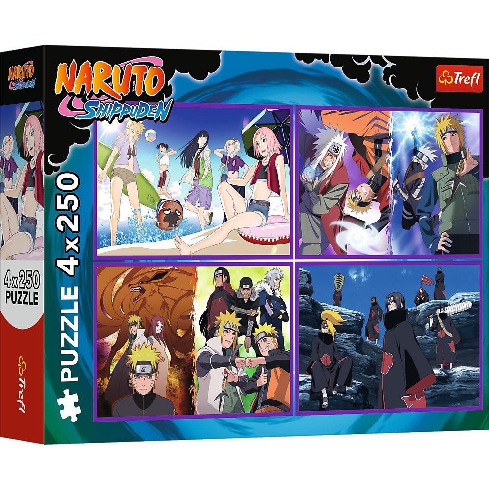 Trefl Puzzle Trefl, Die Abenteuer von Naruto, 4x250 Teile Puzzle, 250 Puzzleteile