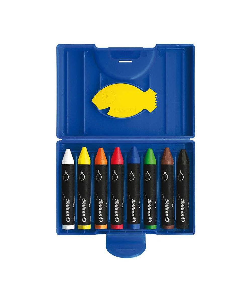 Pelikan Wachsmalstift Pelikan Wachsmalstifte (8er Set), (Packung, 8-tlg., Wachsmalstifte), inkl. Etui