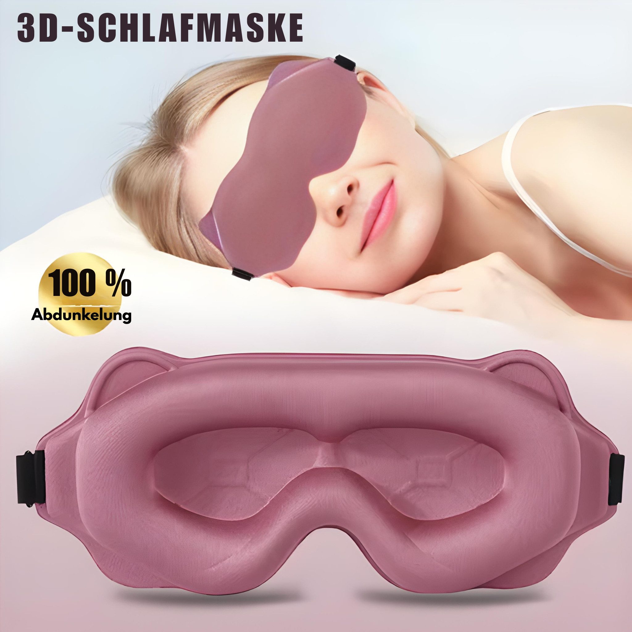 HS.SUPPLY Schlafmaske 3D Schlafmaske – Lichtdicht & ultrabequem, Maximal lichtdicht