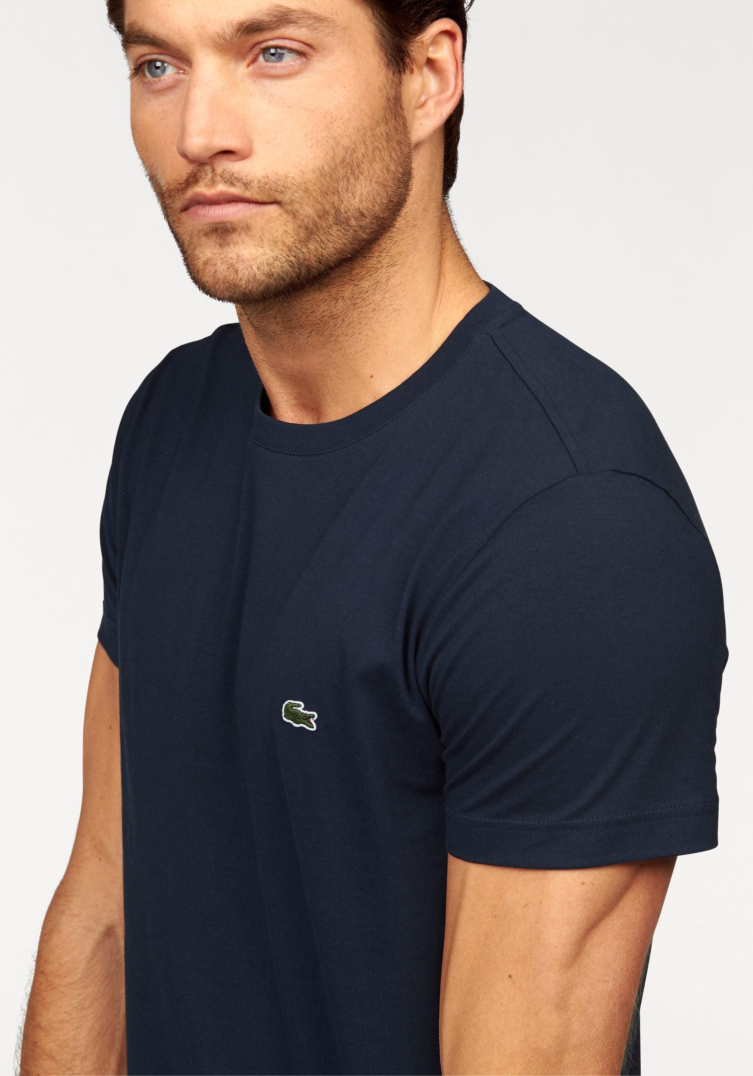 Lacoste T-Shirt (1-tlg) Rundhalsausschnitt mit navy