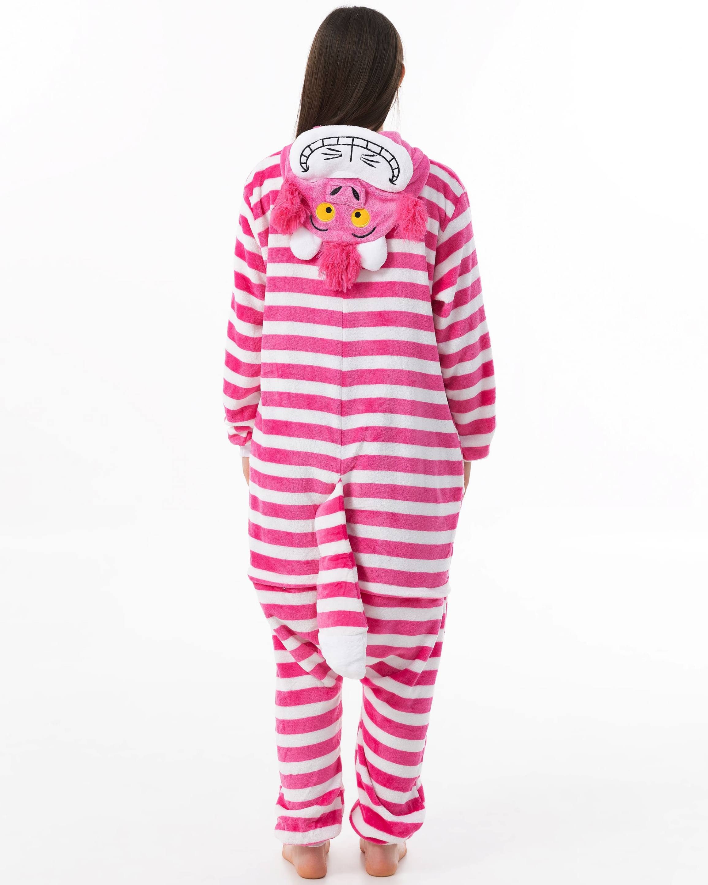 Katara Partyanzug Fantasy Figuren Jumpsuit Kostüm Erwachsene S-XL, Karneval, Karnevalskostüm, Kigurumi Grinsekatze pink S (145-155cm)