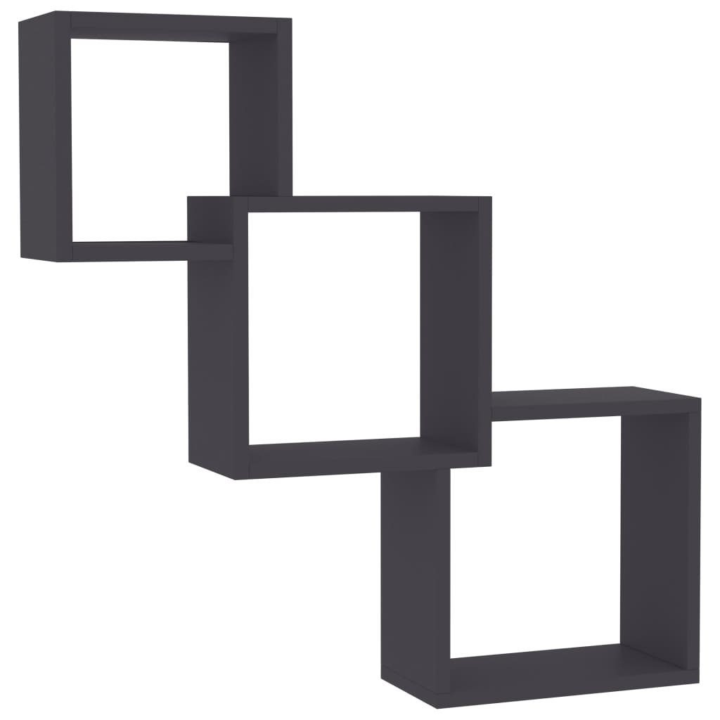 vidaXL Regal Cube Wandregale Grau Holzwerkstoff, cm 1-tlg. 68x15x68