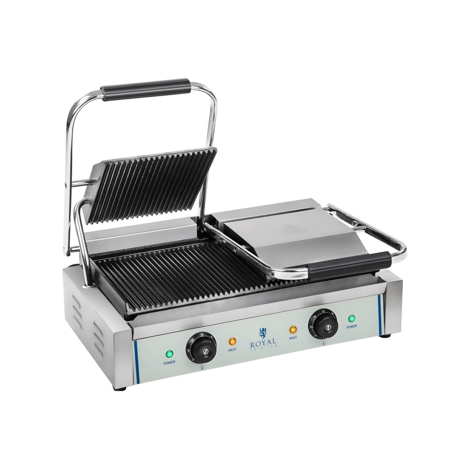 Royal Catering Kontaktgrill Kontaktgrill Elektrogrill Elektro Doppel Panini Toaster Grill, 1800 W