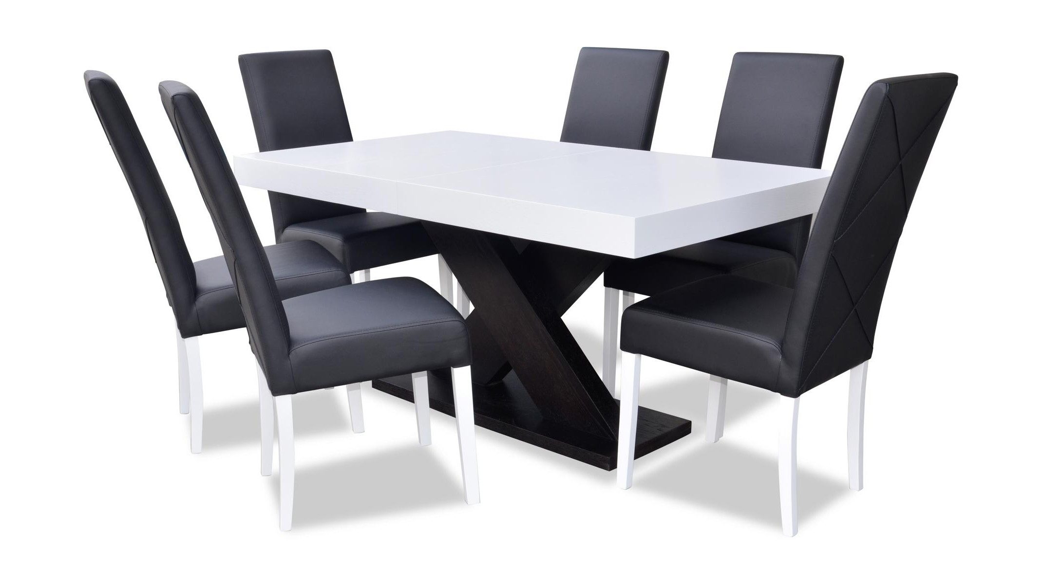 Xlmoebel Esszimmer-Set Elegante Essgruppe mit Vitrine und bequemen Stühlen in modernem Design, (7-St., 7tlg. Esszimmer Set (Esstisch + 6x Stühle), Hergestellt in Europa