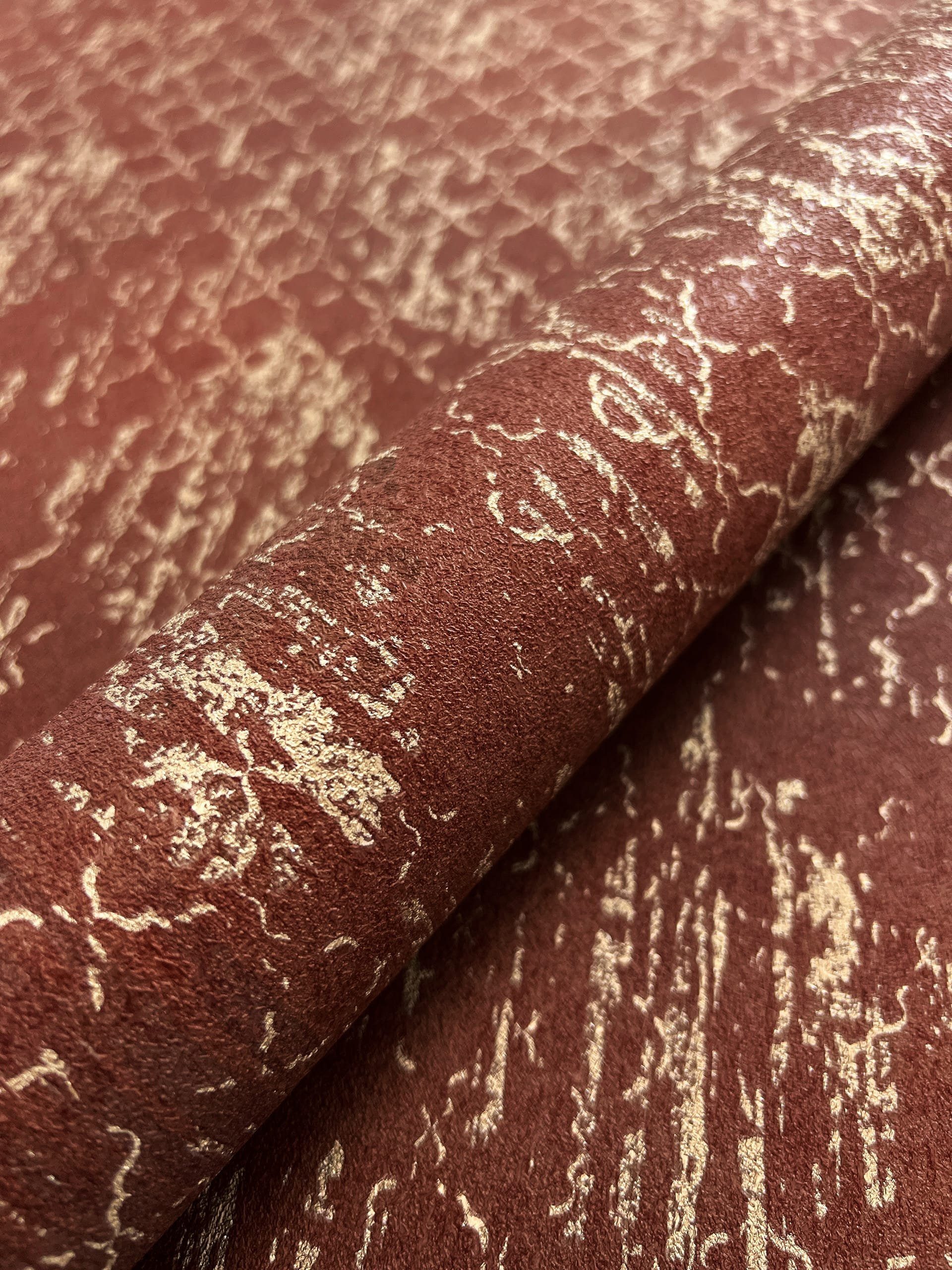 Newroom Vliestapete, Rot Tapete Vintage Ornamente - Glanztapete Mustertapet günstig online kaufen