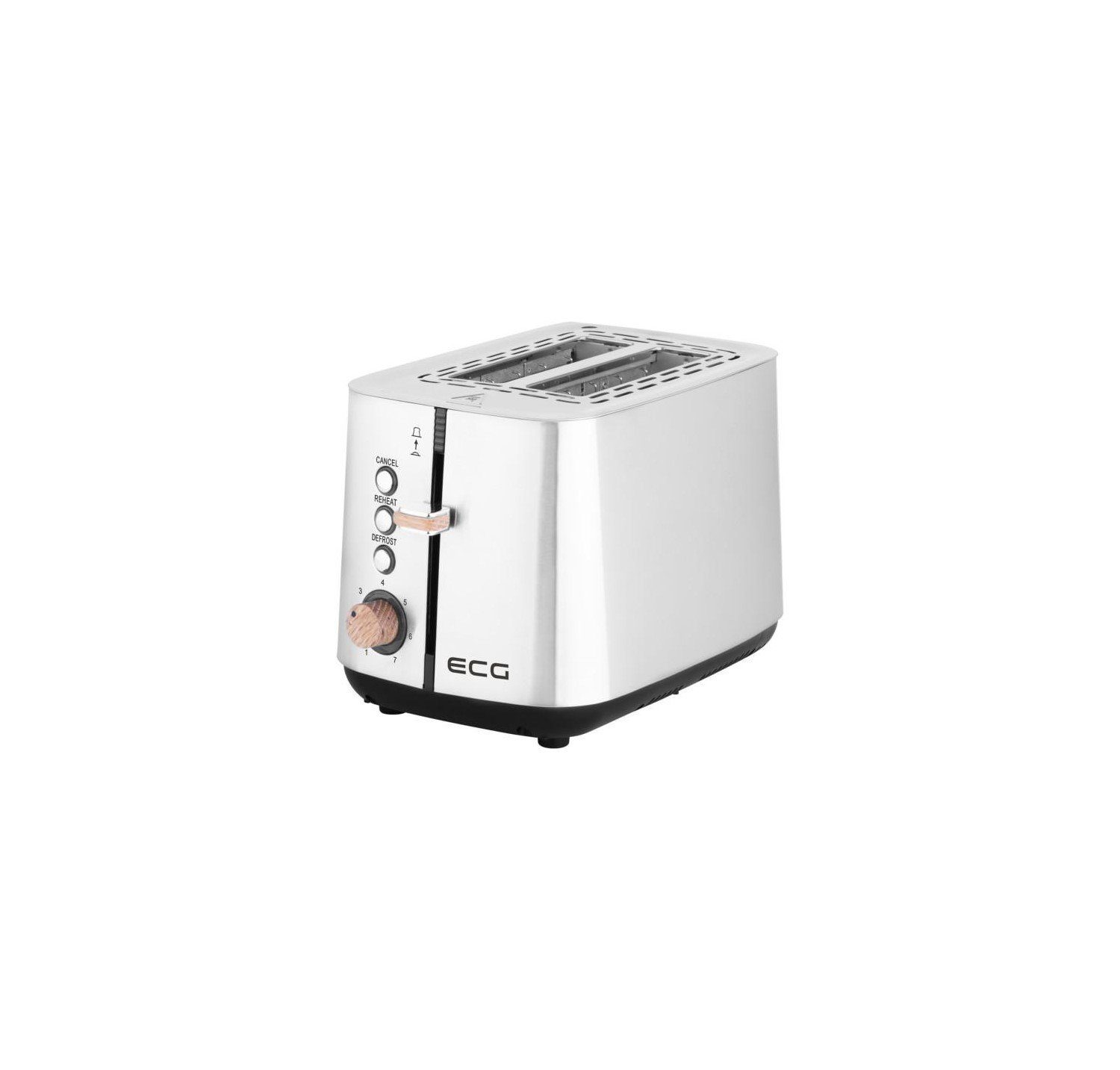 ECG Toaster ST 2767 Timber, 2 lange Schlitze, für 2 Scheiben, 925,00 W, 2 Fächer für Toast, extra breite Schlitze, stufenlose Regelung