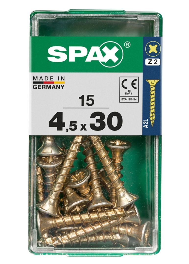 SPAX Holzbauschraube Spax Universalschrauben 4.5 x 30 mm PZ 2 - 15 Stk.