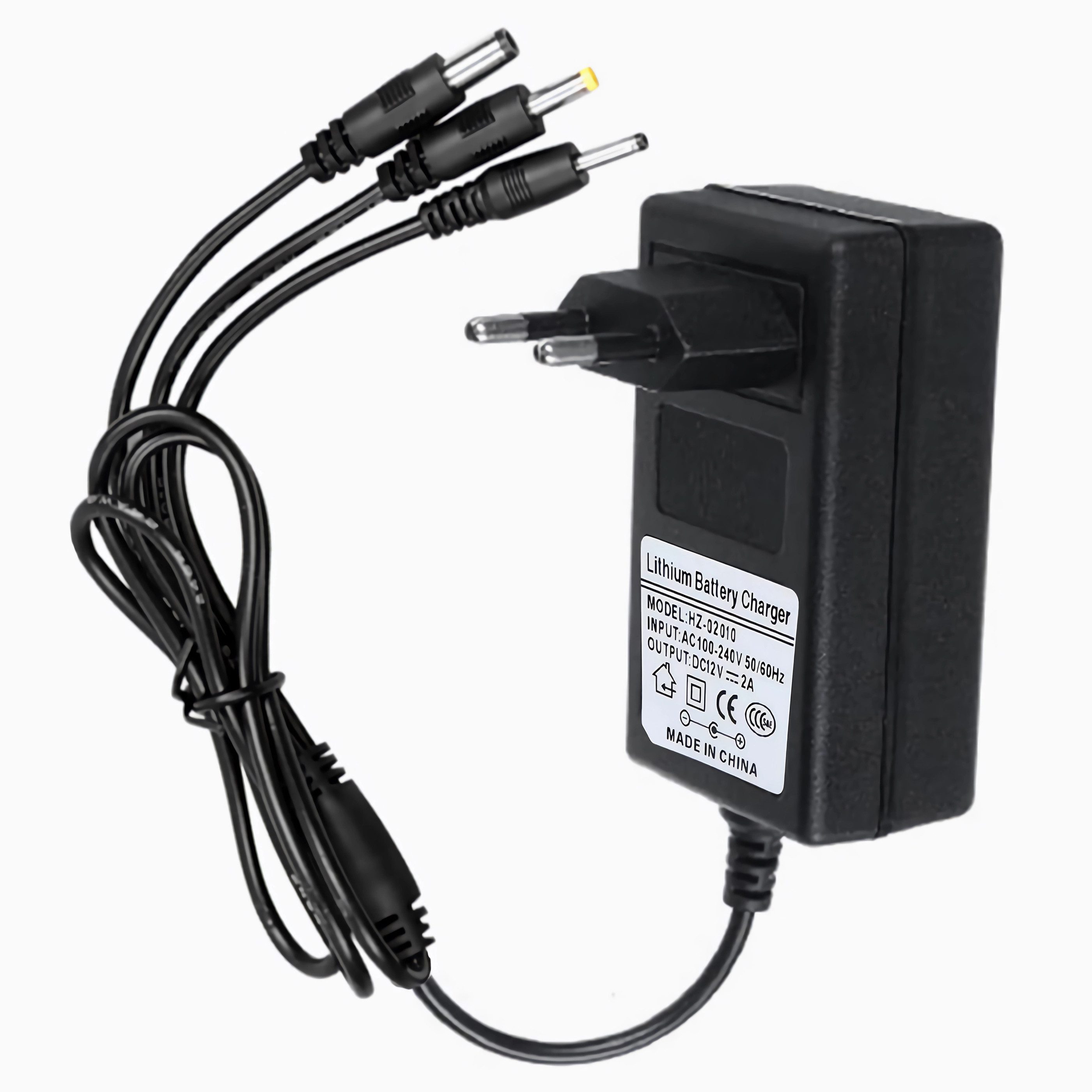 Bolwins R49C 12V Ladegerät für Kinderautos, Quads & E-Fahrzeuge Universal-Netzteil (3-in-1 Ladegerät Für 12V Akkus geeignet Mehrere Steckeradapter)