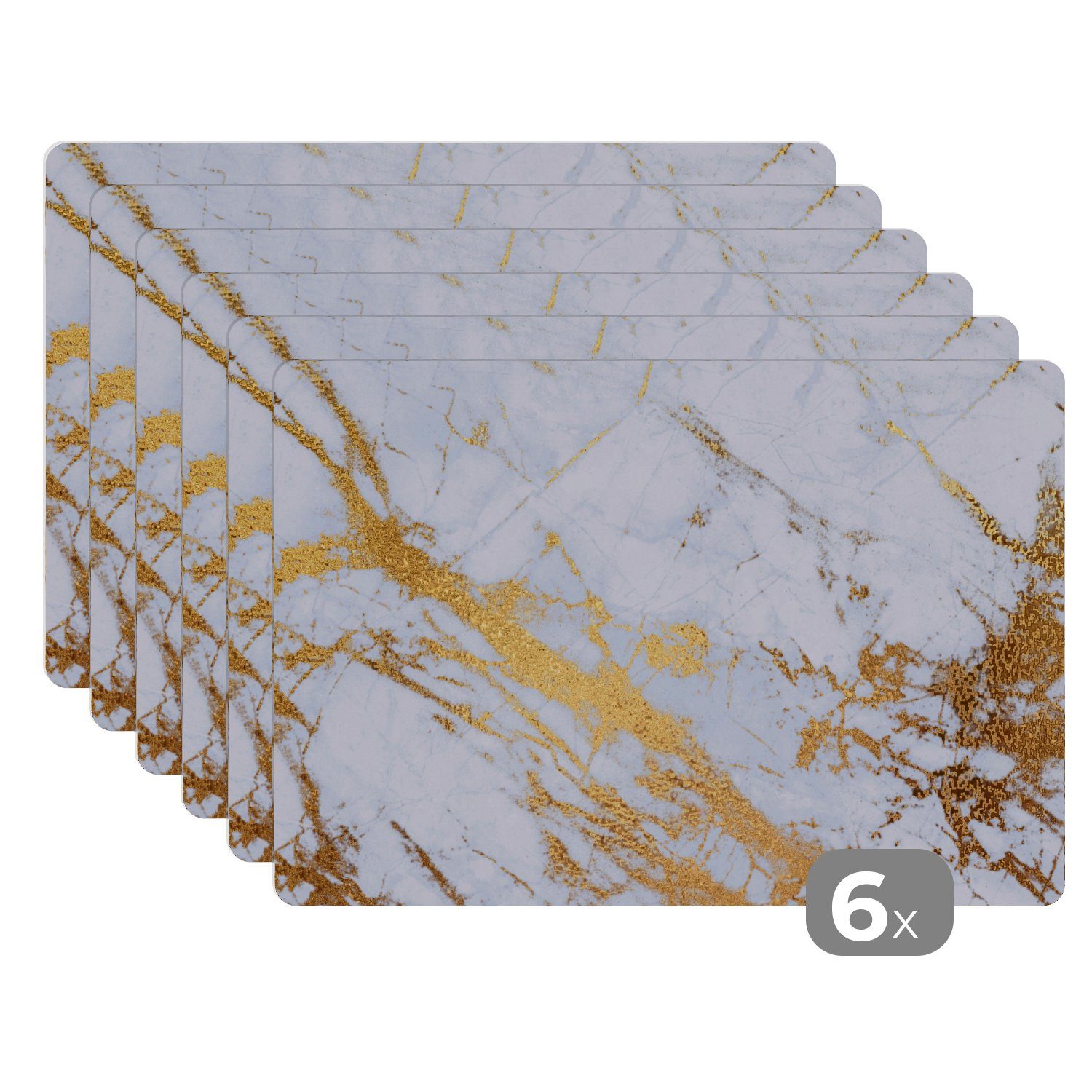 MuchoWow Platzset Marmor - Gold - Weiß - Luxe - Marmoroptik/print - Glitzer günstig online kaufen