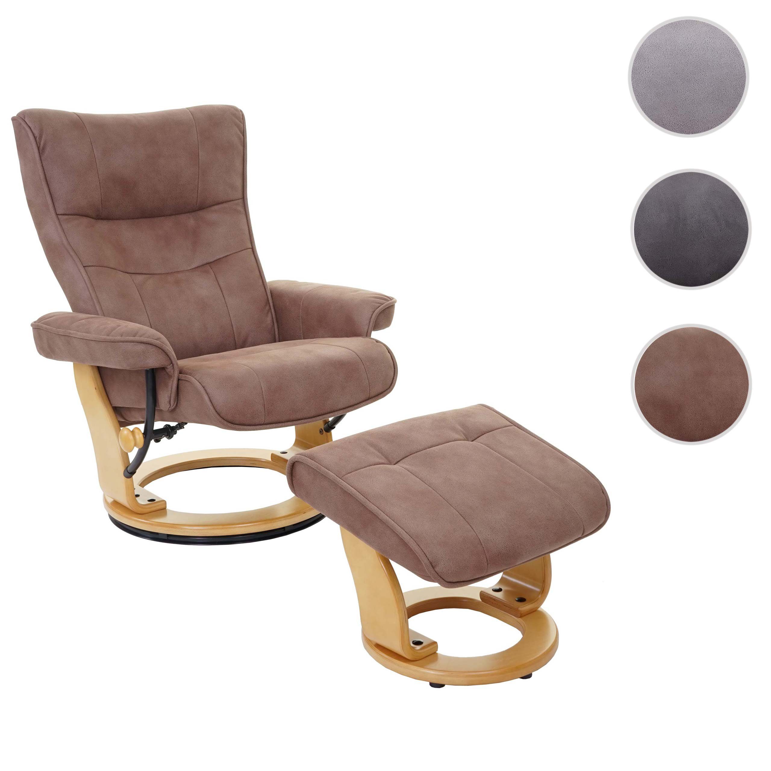 MCA furniture Fußhocker, Breite Inkl. gepolstertem naturbraun Relaxsessel antikbraun, Extradicke Edmonton-S, Polsterung Armlehnen