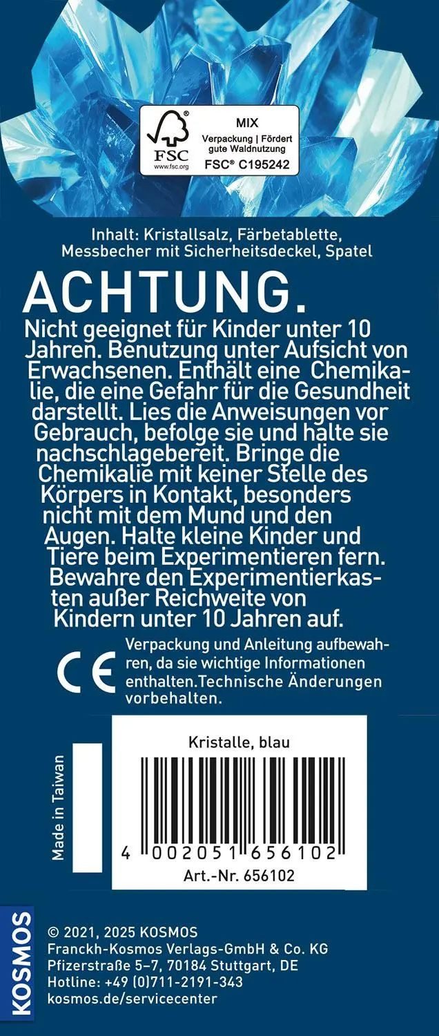 Kosmos Spiel Blaue Kristalle selbst züchten