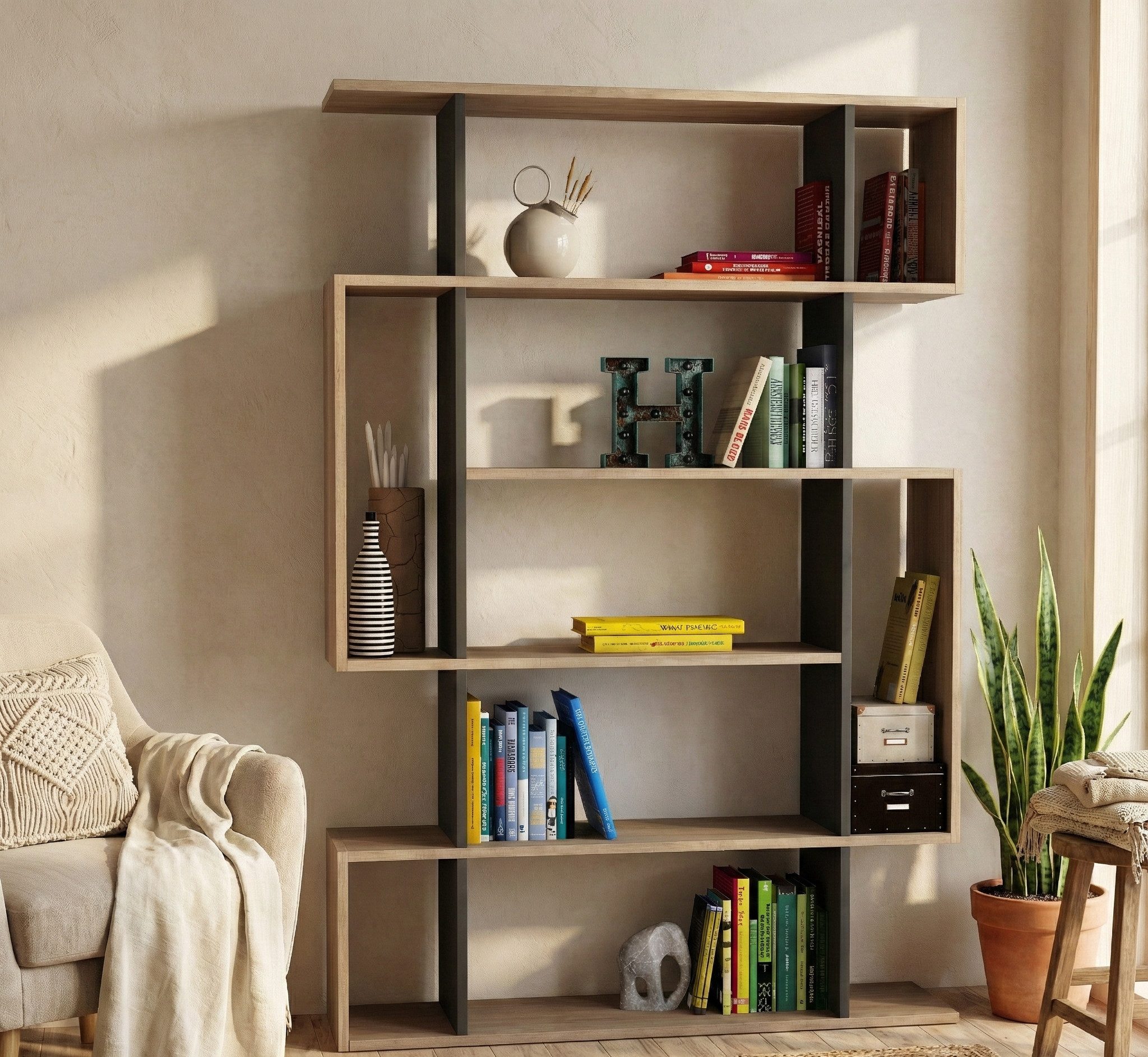Skye Decor Bücherregal Boho Style Library, Packung 2-tlg., 110x161 cm, Fachhöhe 30 cm