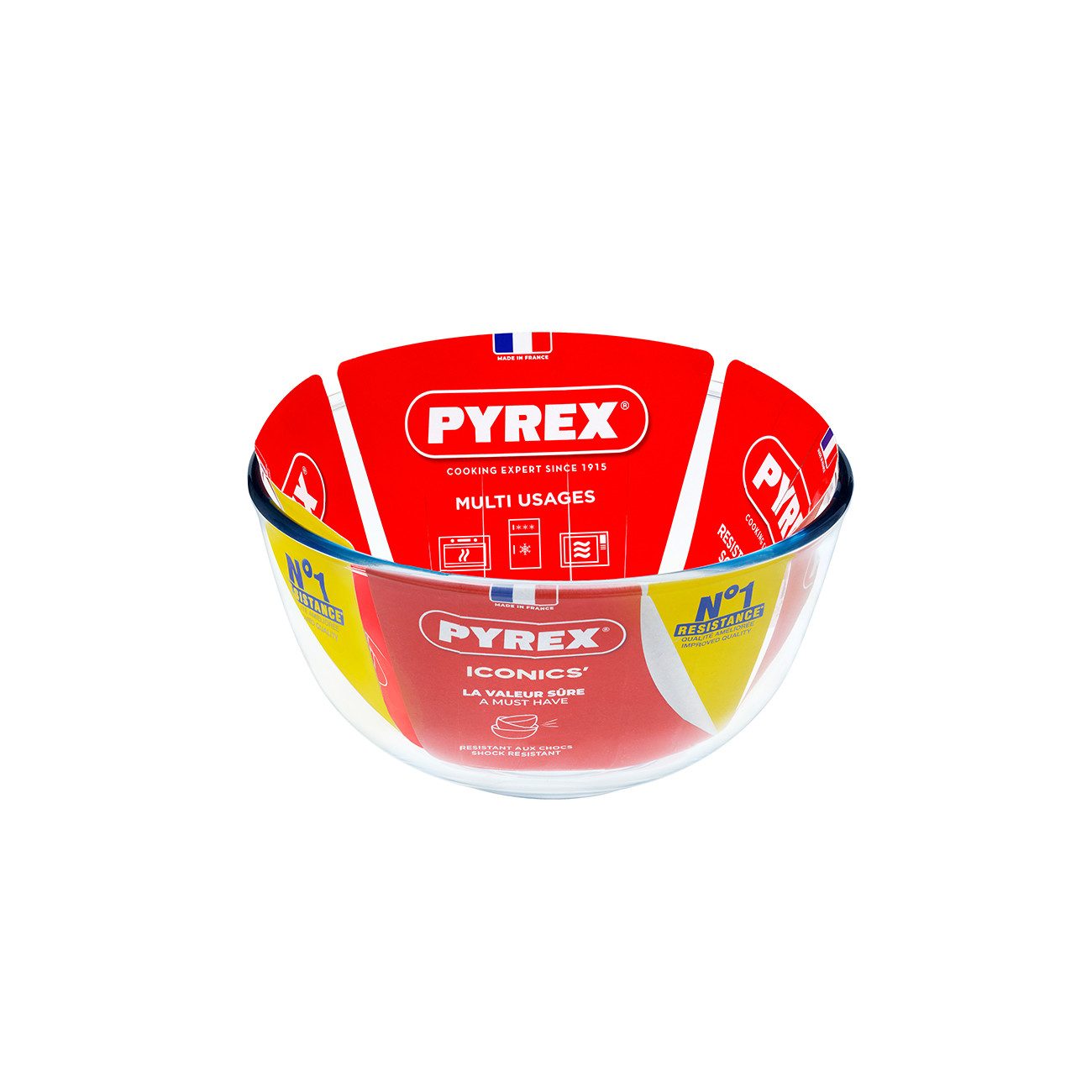 PYREX Aufbewahrungsschüssel Backset, Borosilikatglas, (Aufbewahrungsschalen-Set, 3-tlg., Messbecher, Rührschüssel & Tarteform), hitzebeständig, mikrowellengeeignet, gefriergeeignet