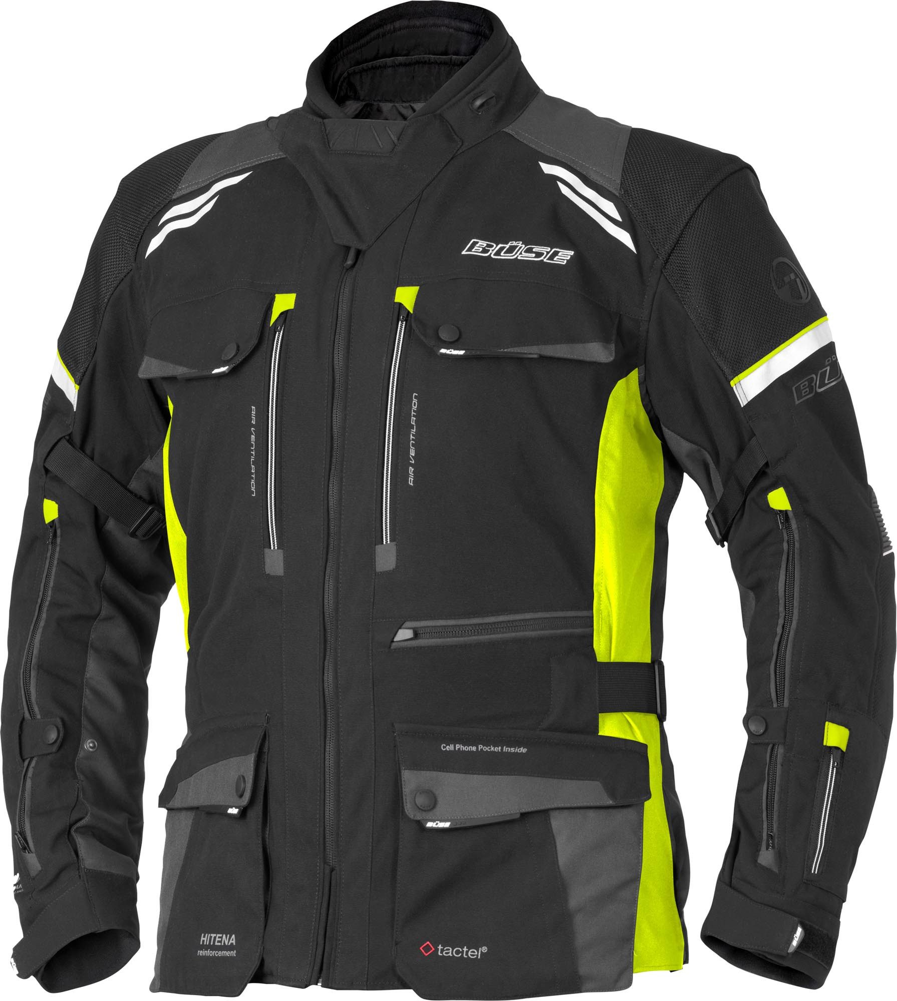 Büse Motorradjacke Highland III wasserdichte Damen Motorrad Textiljacke Atmungsaktiv,Verbindungsreißverschluss,Ellenbogenprotektoren enth