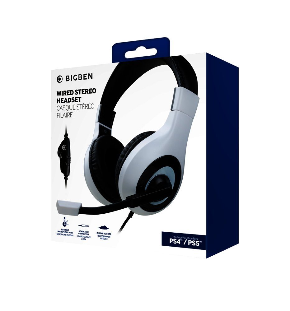 BigBen Bigben fur Playstation PS4 PS5 Stereo Gaming Headset V1 weiB BB006933 Kopfhorer