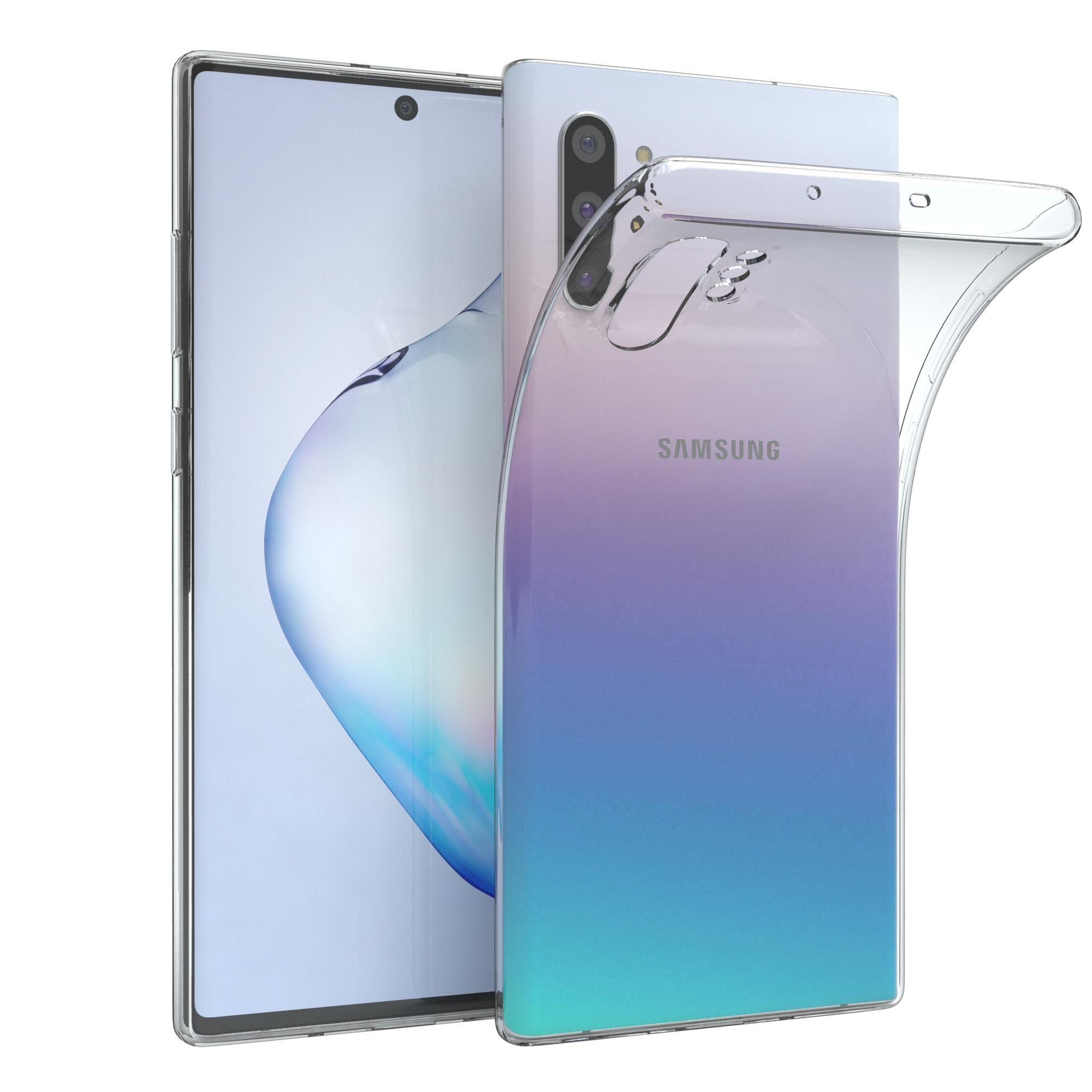 EAZY CASE Handyhülle Slimcover Clear für Samsung Galaxy Note 10 Plus 6,8 Zoll, durchsichtige Hülle Ultra Dünn Silikon Backcover TPU Telefonhülle Klar