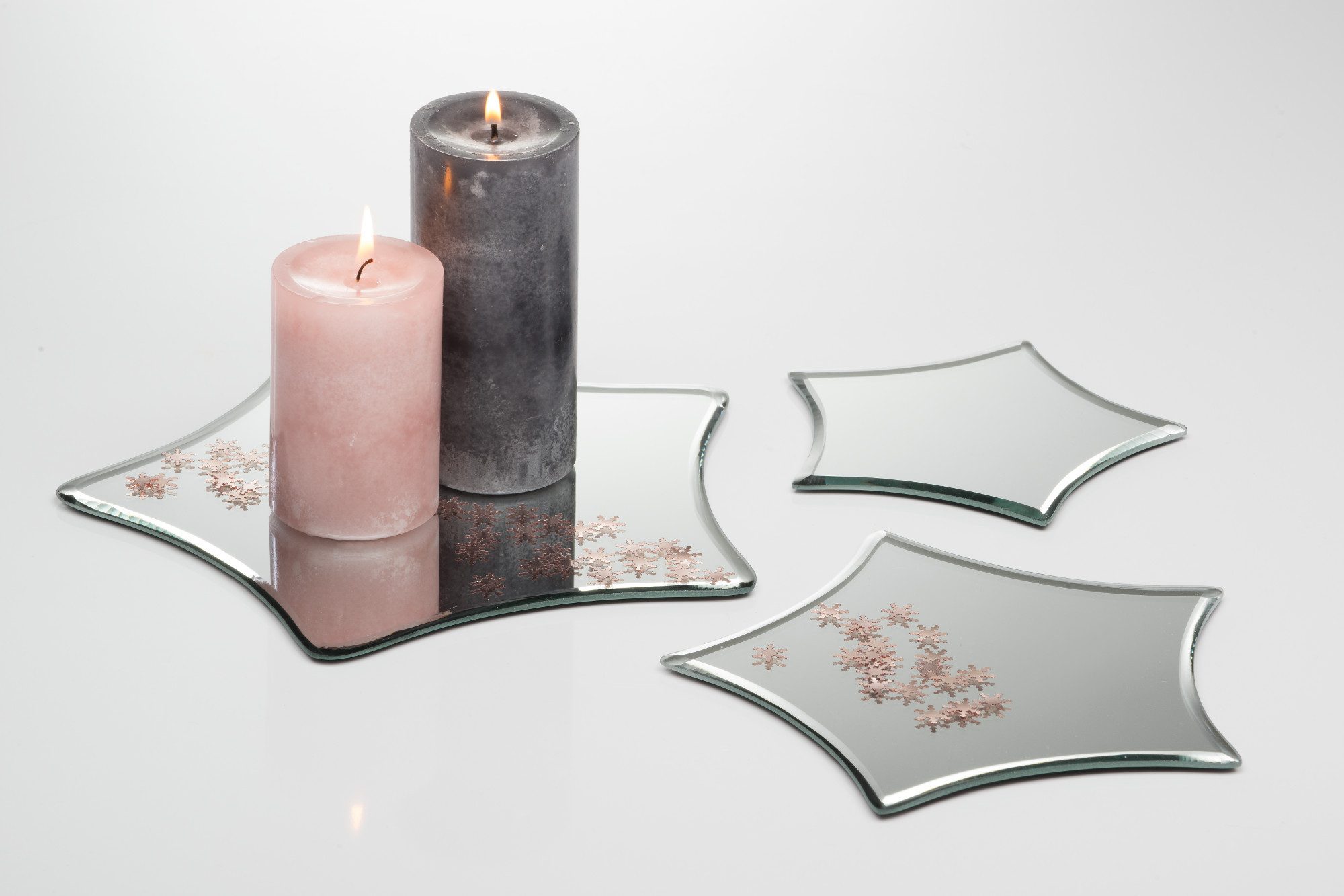 Sandra Rich Kerzentablett Teller Mirror sternförmig von Sandra Rich