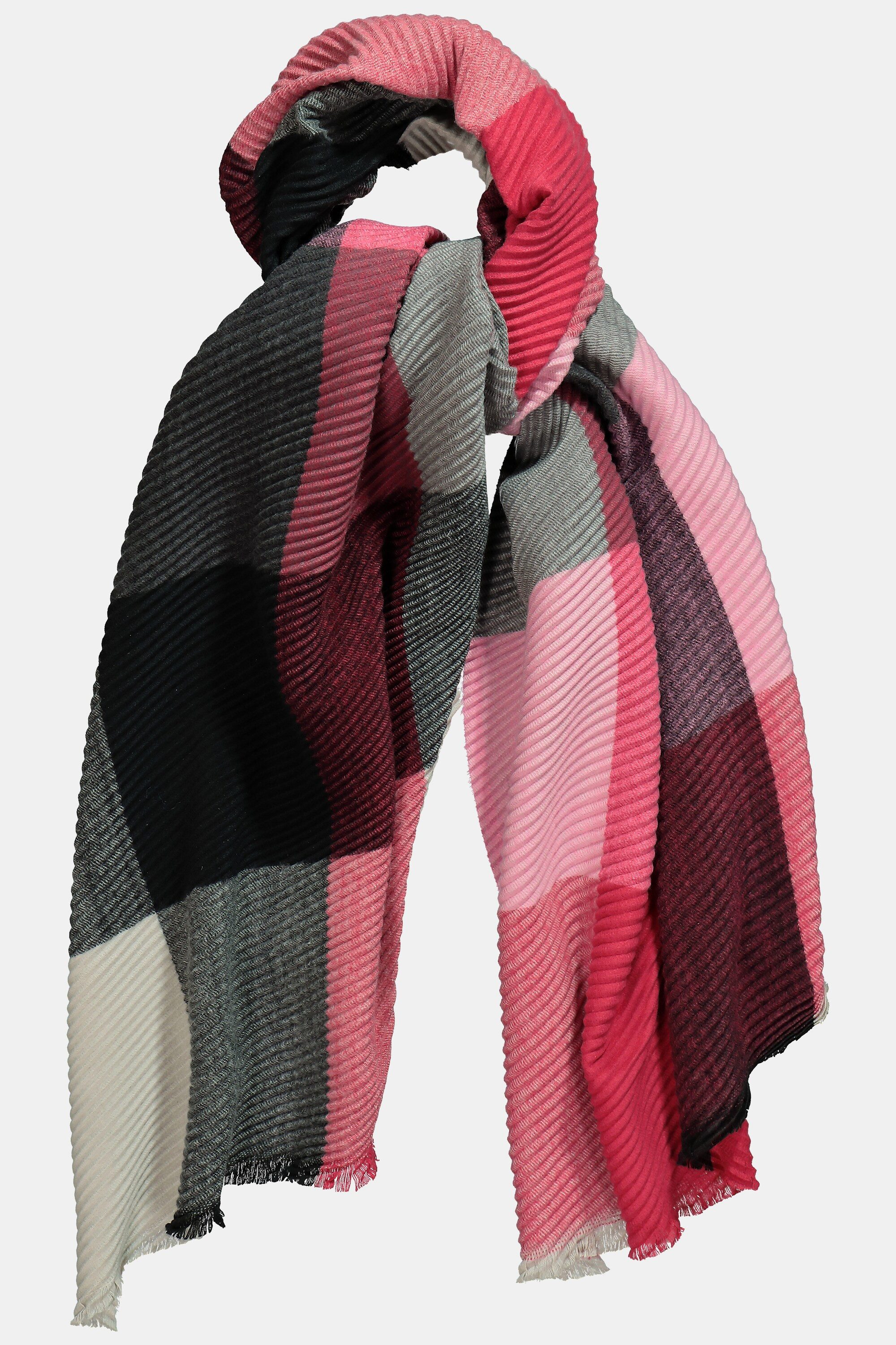 Ulla Popken Halstuch Plissee-Schal Karomuster günstig online kaufen