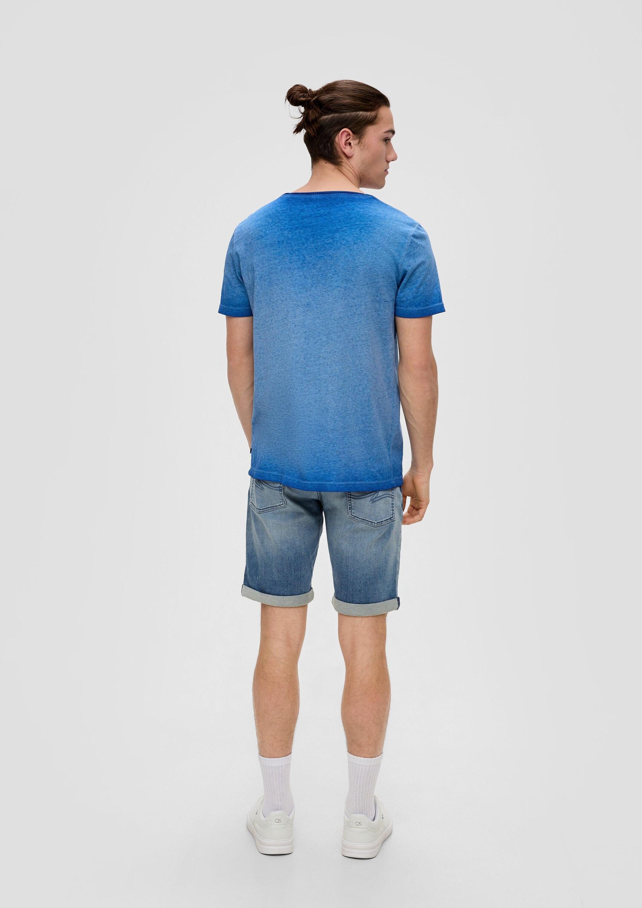 QS Jeansshorts Jeans-Hose JOHN Denim-Shorts mit fixiertem Umschlag