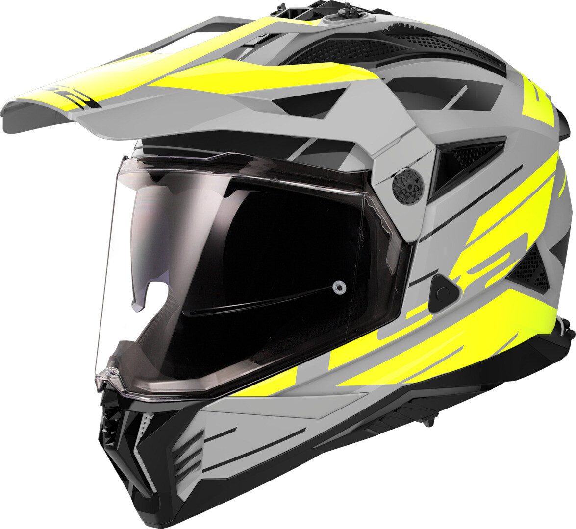 LS2 Motocrosshelm MX702 Pioneer II Namib Motocross Helm, vorbereitet für Kommunikationssystem,Notfallsystem-Polsterung (EQ