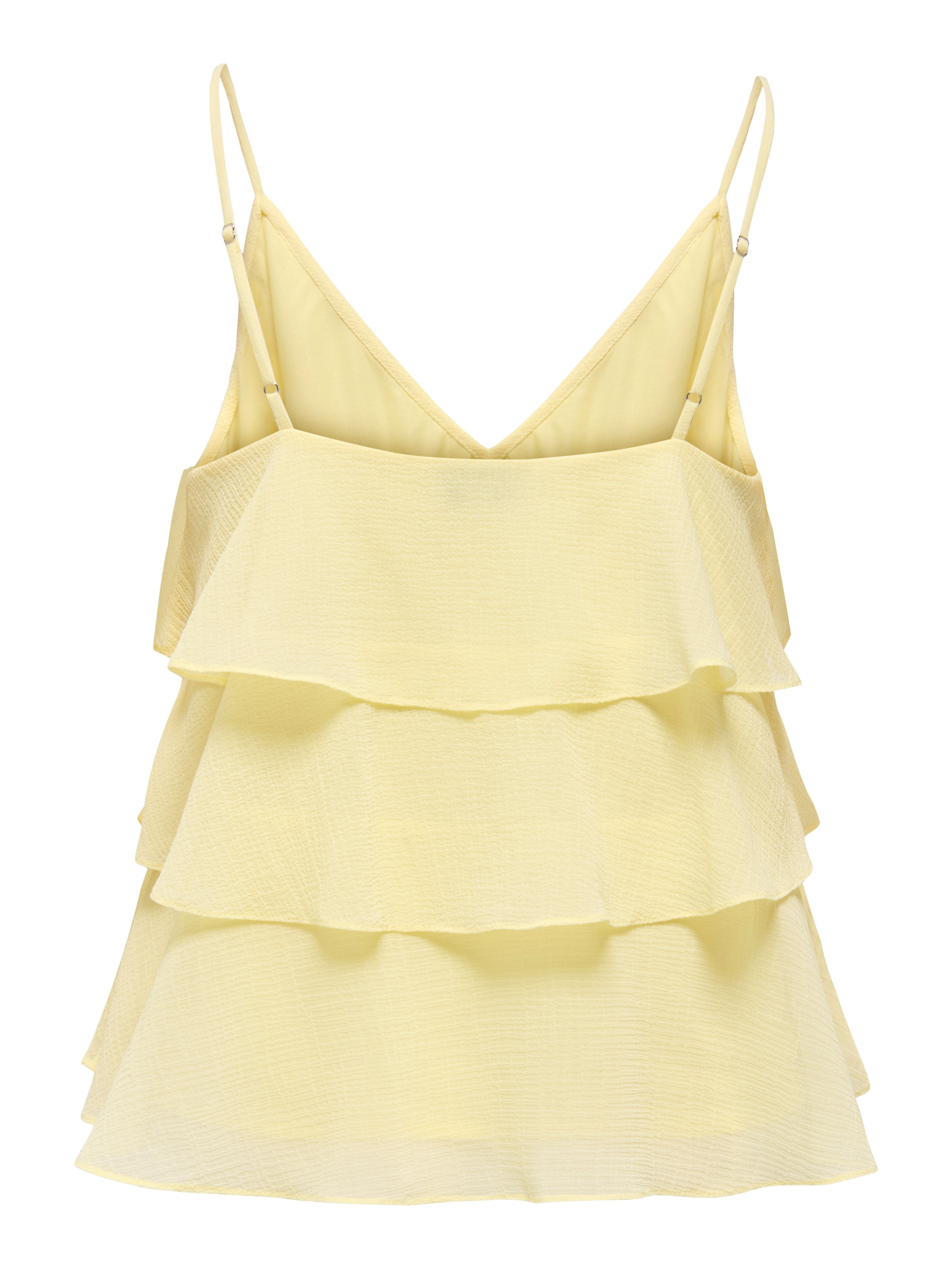 ONLY Trägertop ONLLINN LIFE FLOUNCE SINGLET WVN NOOS Kunstfaser, regular fit