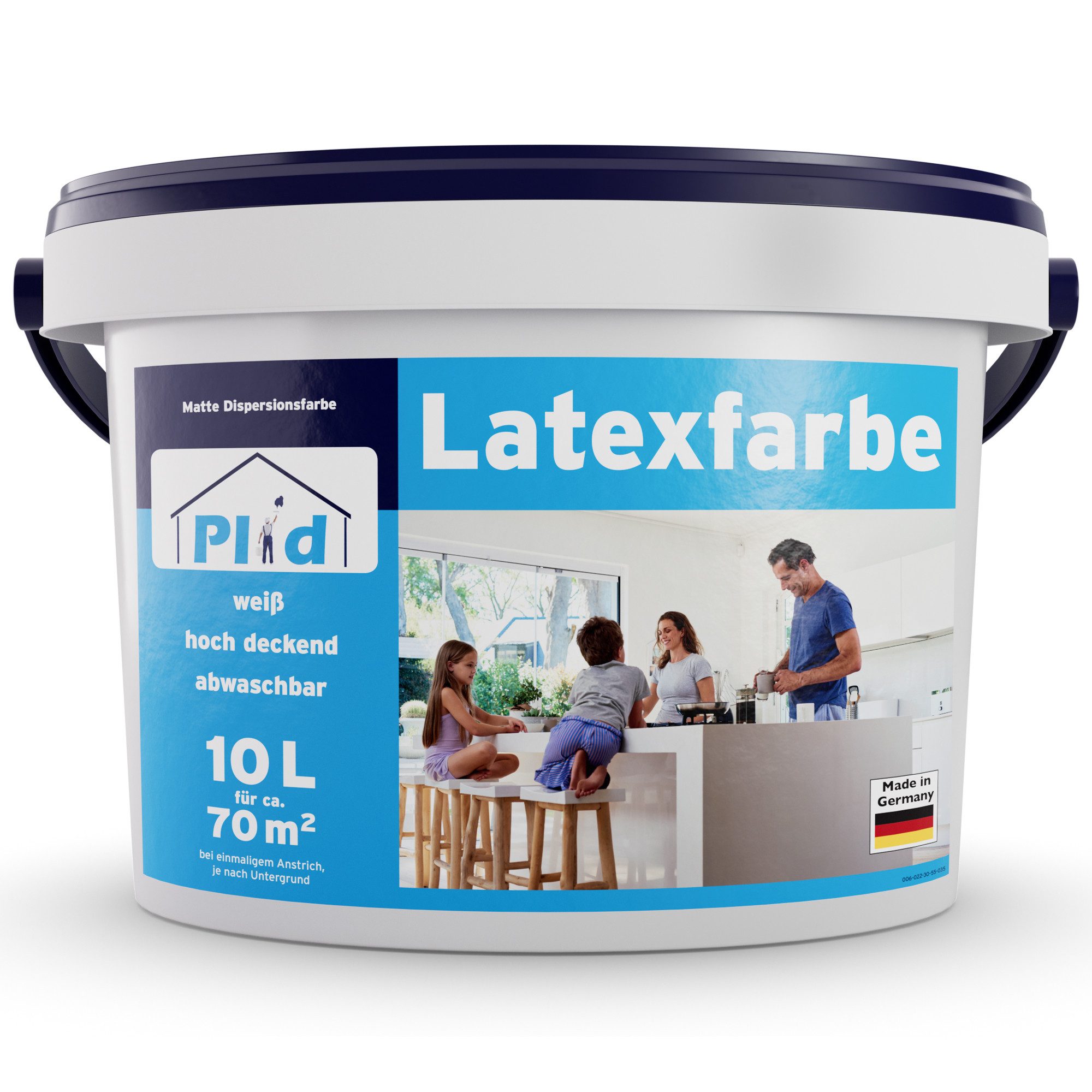 plid Latexfarbe Latexfarbe abwaschbare Wandfarbe Küchenfarbe Innenfarbe Badfarbe, Schnelltrocknend, spritzarm, verarbeitungsfertig