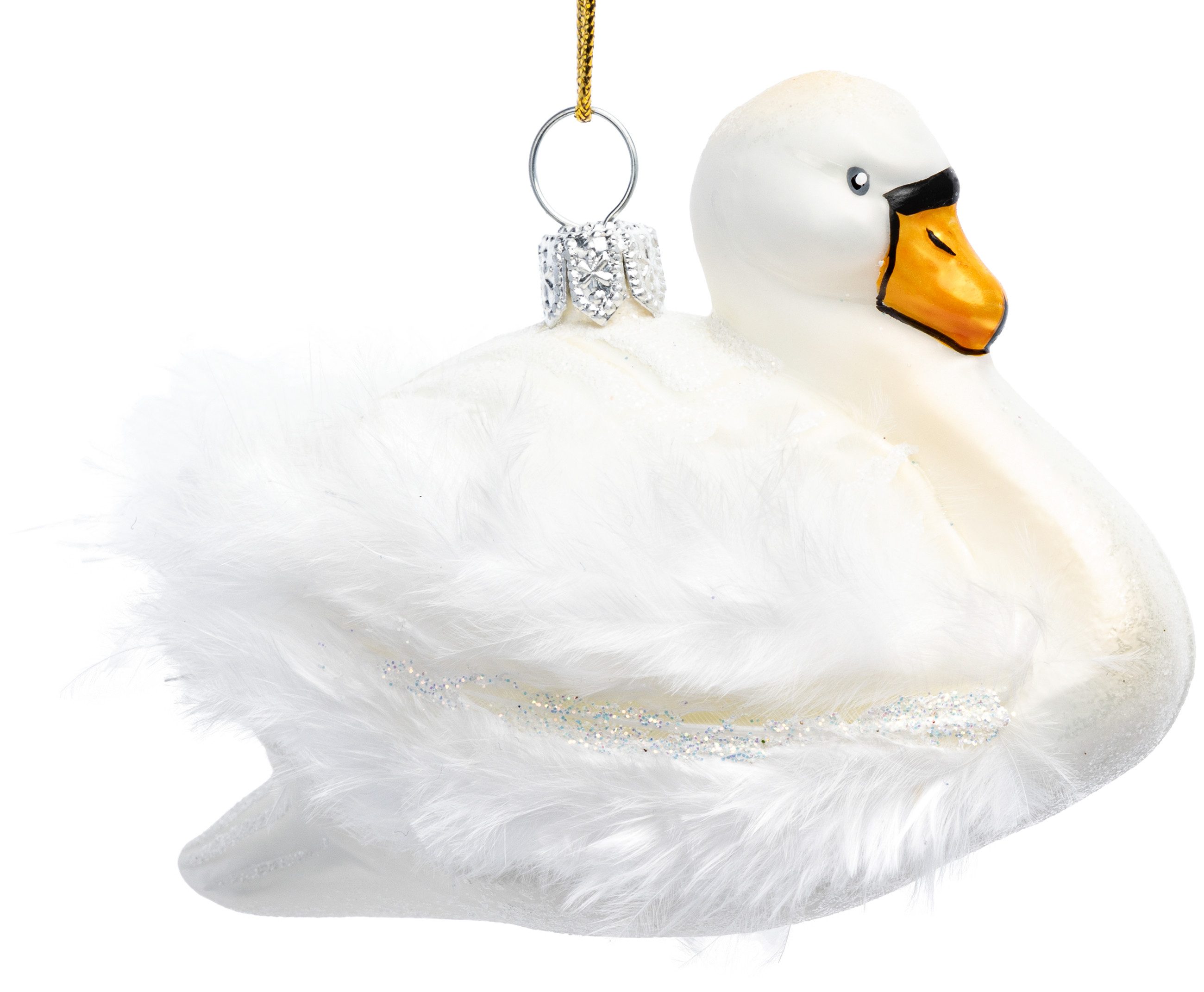 SIKORA Christbaumschmuck Schwan Besondere Weihnachtskugel Glas Figur Anhänger - BS766, Christbaumschmuck - Traditionell, authentisch & außergewöhnlich