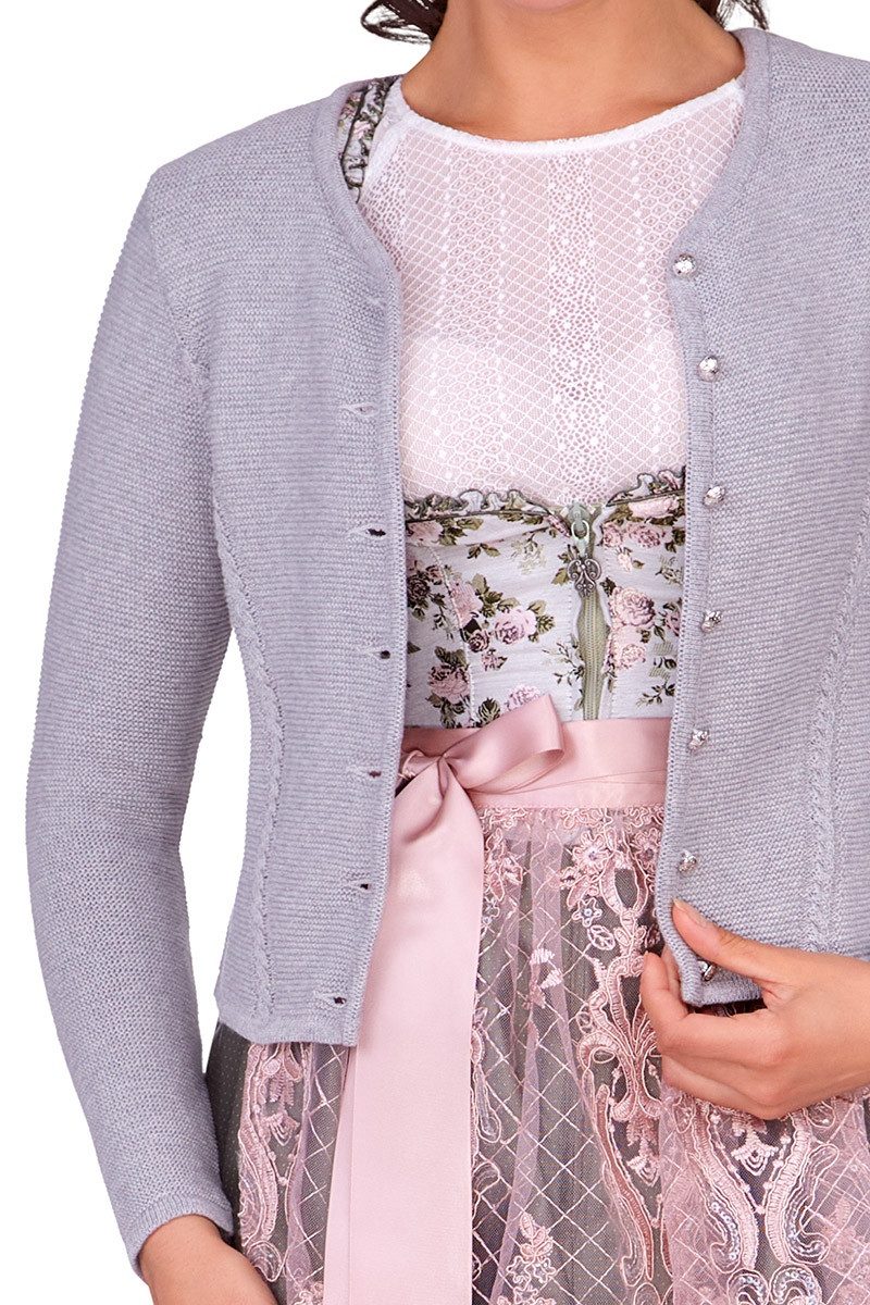 Berwin & Wolff Trachtenjacke Trachten Strickjacke - GISELLA - hellgrau, marine