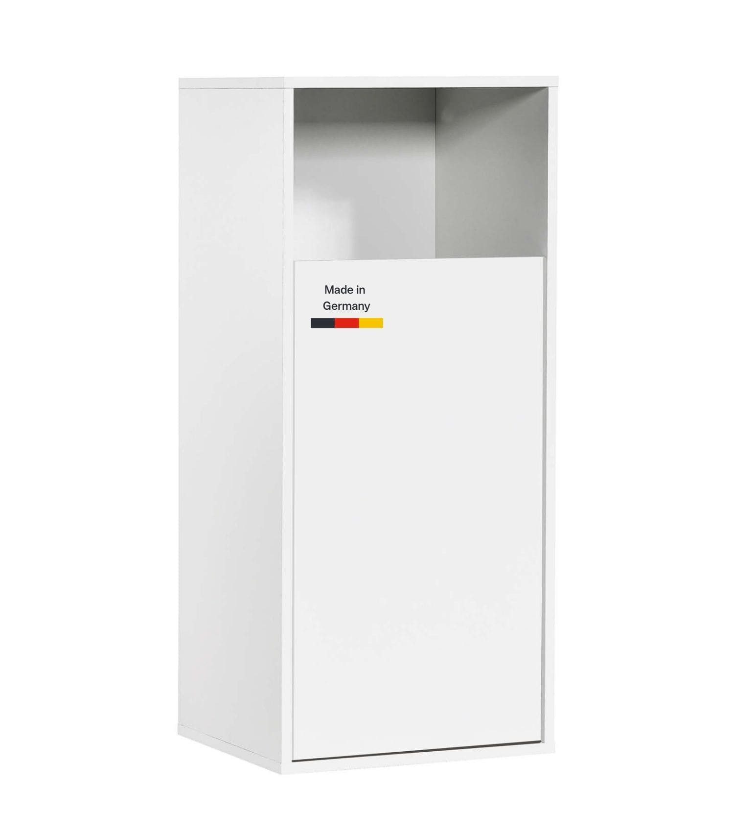 mokebo Wäscheschrank Der Wäschehüter (1-türig) Made in Germany, Wäschesammler, mit Magnetverschluss in Weiß