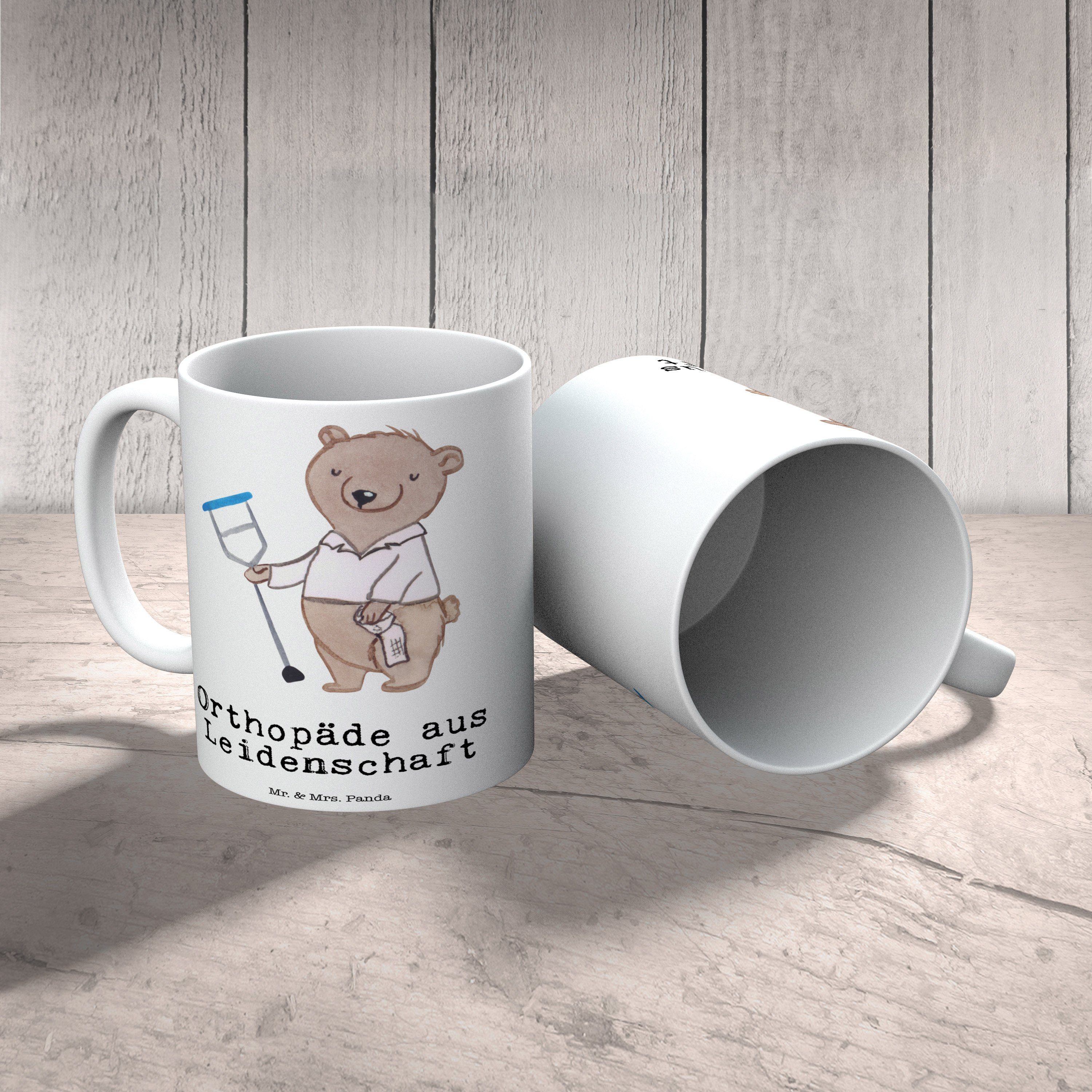 Geschenk, aus Weiß Kaffeetasse, - Mr. Tasse Keramik Panda - Leidenschaft Orthopäde Mrs. & Teetasse,
