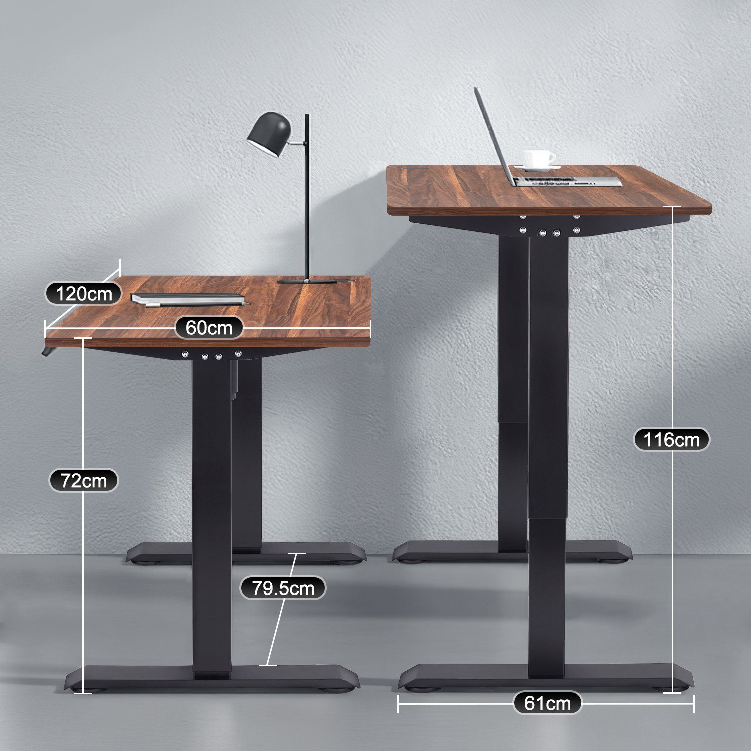 komplette HOMALL Tischplatte Eine Schreibtisch Walnuss elektrisch Höhenverstellbarer Schreibtisch