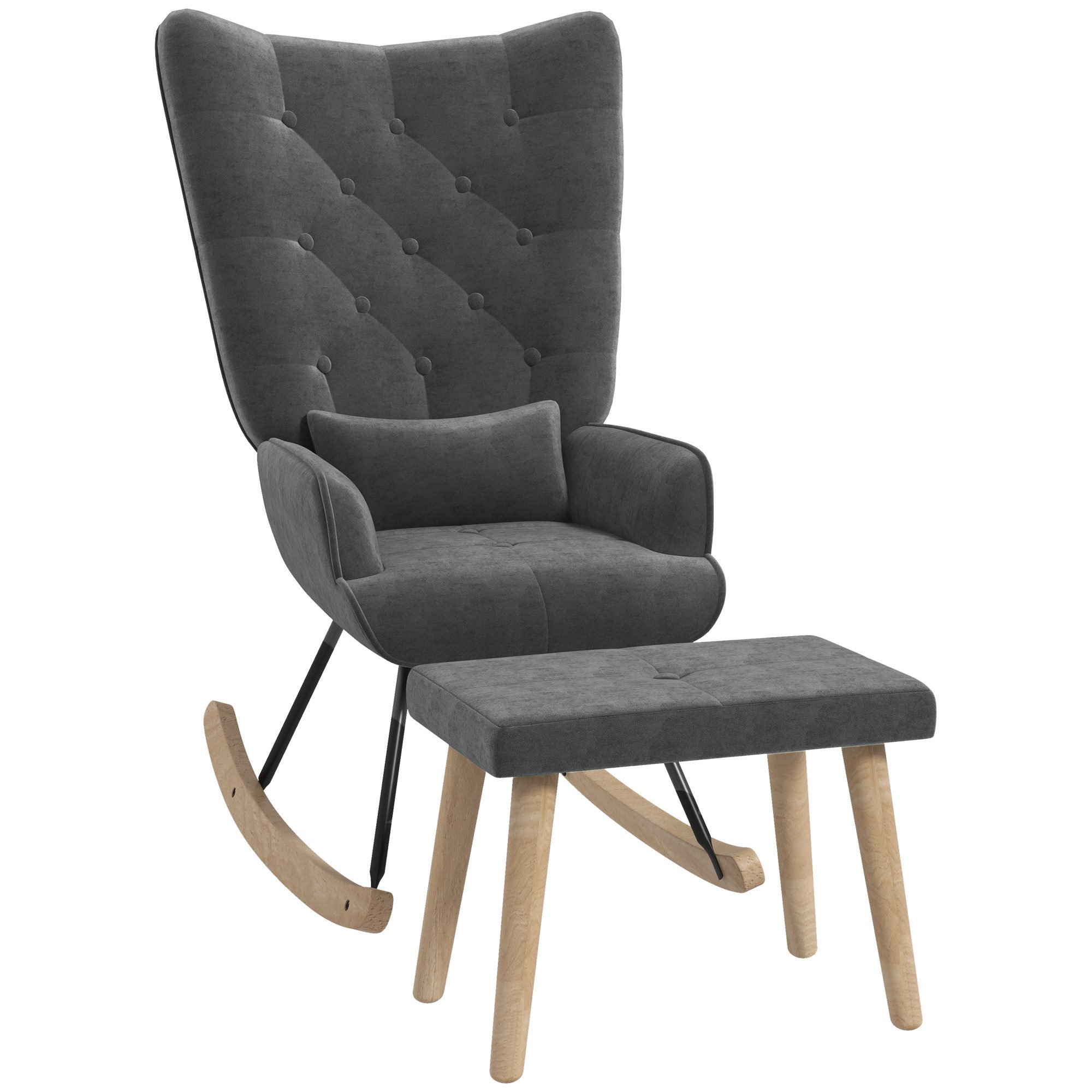 HOMCOM Relaxsessel Ohrensessel mit Hocker, Kissen, günstig online kaufen
