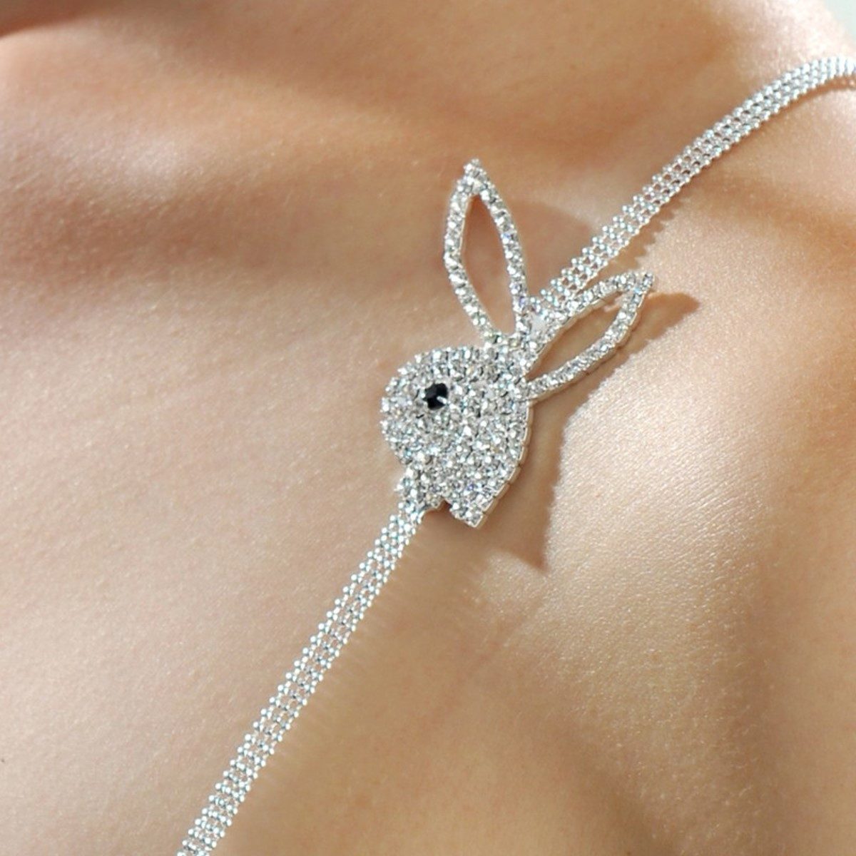 Einkaufszauber BH-Träger Schmuck BH-Träger Bunny Hase - Austausch BH Träger (1 Paar), Mit Strass und Bunny