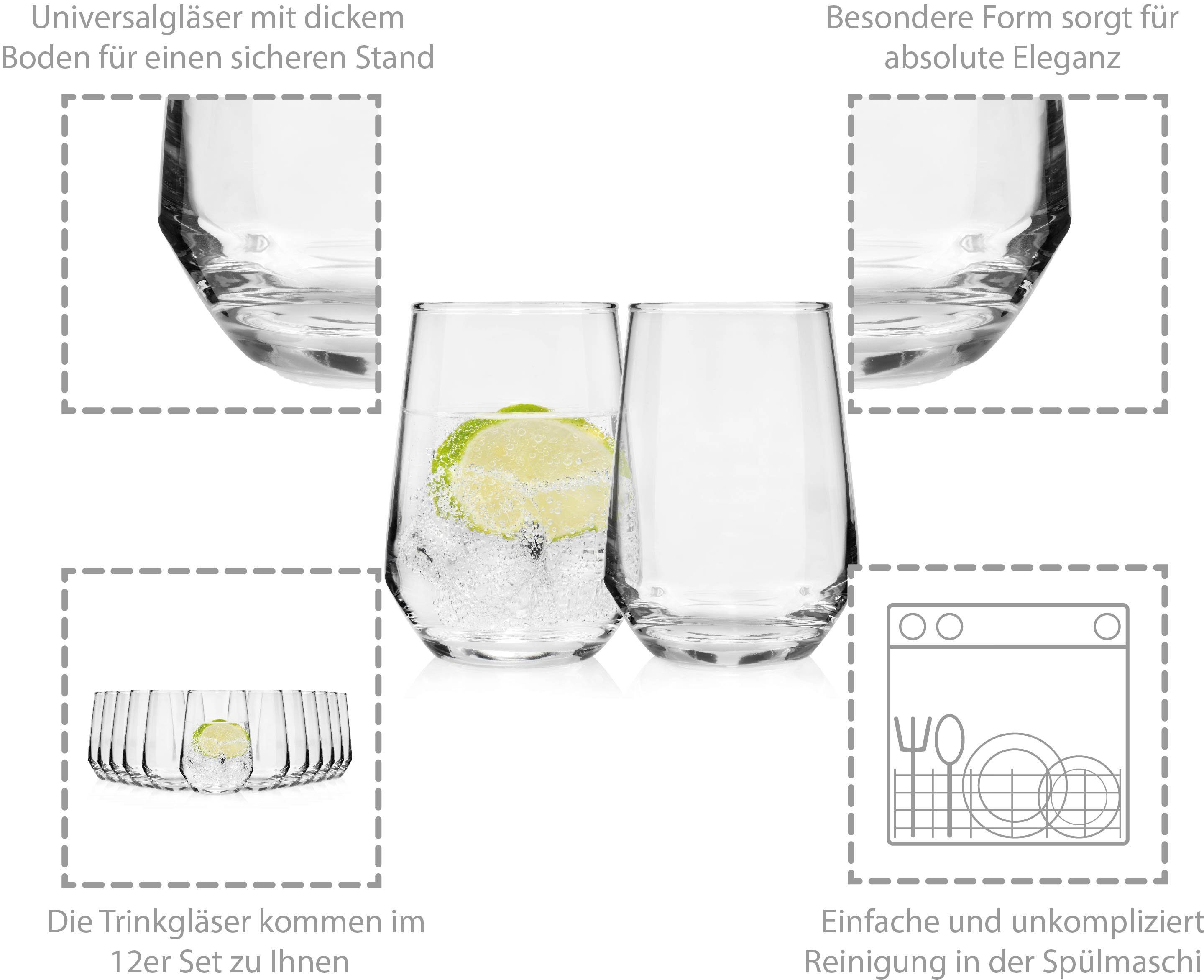 SÄNGER Gläser-Set Michelle Trinkgläser, Glas, 400 ml,  spülmaschinengeeignet, zeitlos
