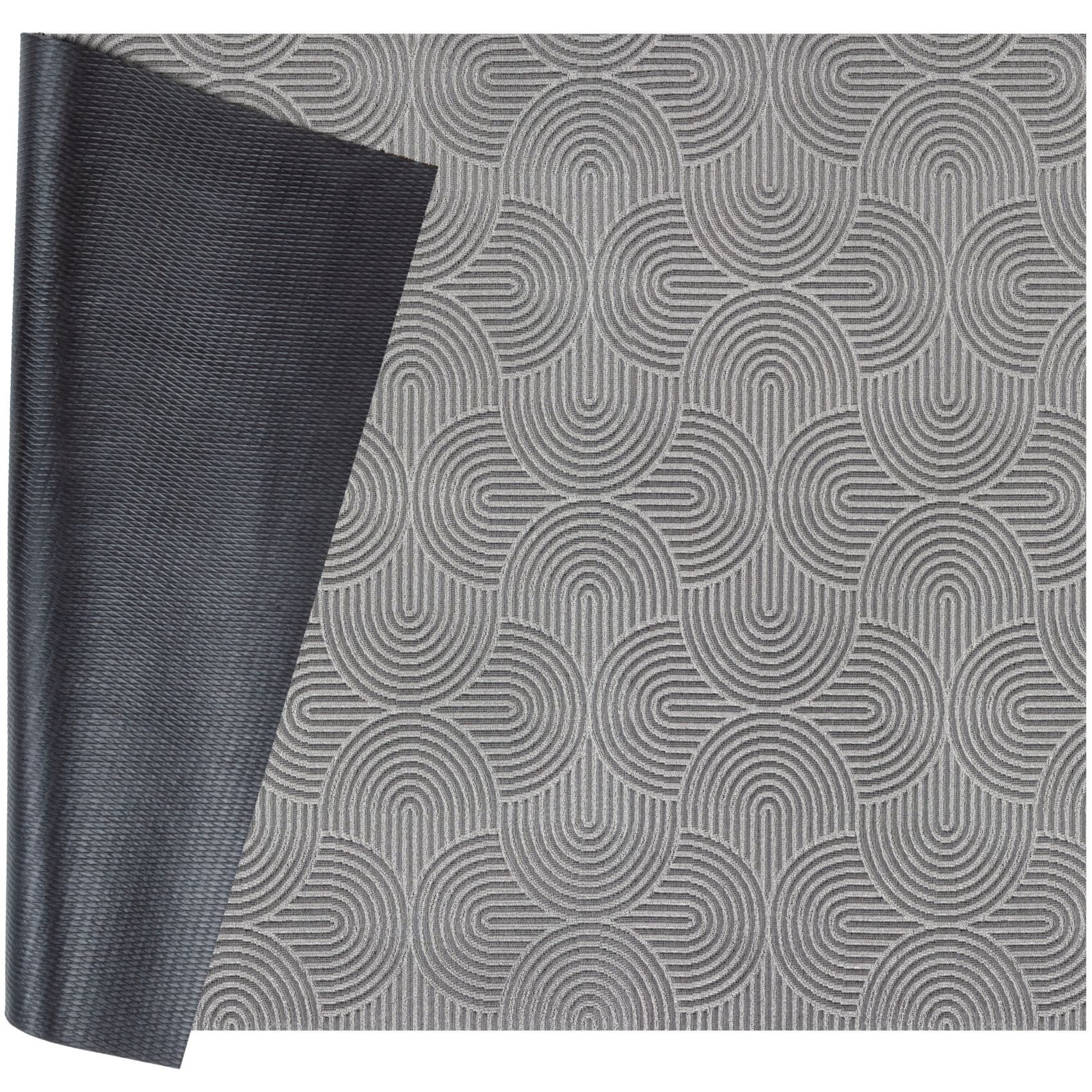 ANRO Läufer Velora Teppichläufer hochwertig Küchenteppich, Rechteckig, Höhe: 3 mm, Küchen- Flurläufer 100cm Bauhaus Grau pflegeleicht