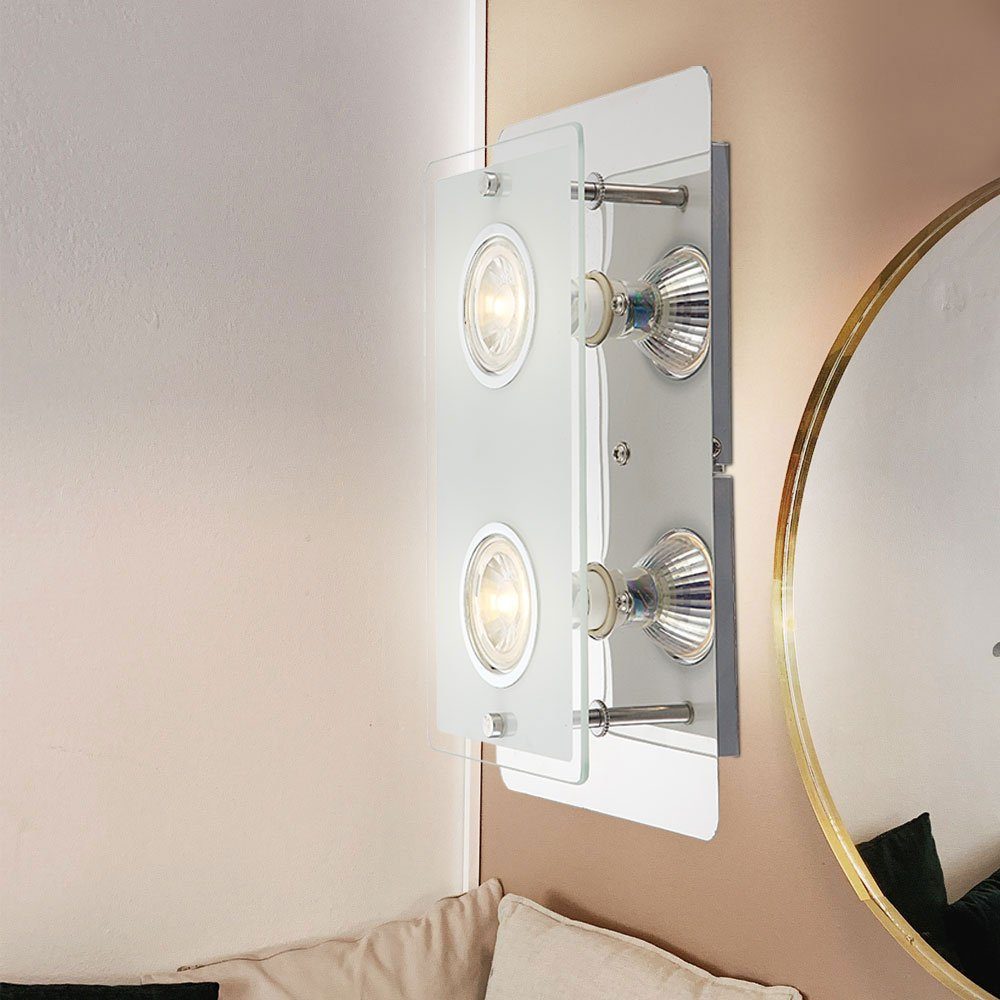 GLOBO LIGHTING LED Deckenleuchte, Leuchtmittel inklusive, Warmweiß, Wandleuchte Wandlampe Flurleuchte Wohnzimmerlampe 2 Flammig