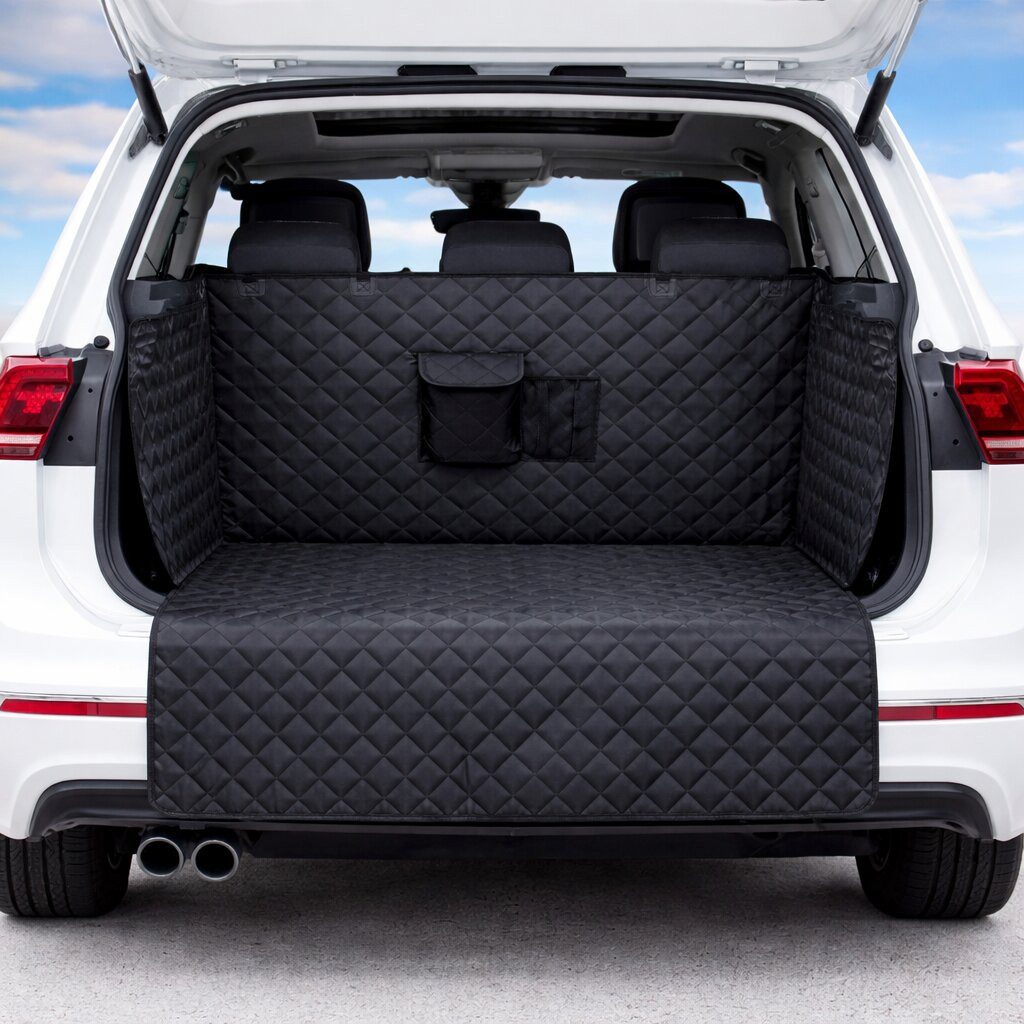 BigDean Tier-Kofferraumschutzdecke aus 600D Oxford, wasserdicht, kratzfest, gesteppte Schutzmatte., Rundum Schutz, Robust, Quick and easy, Tool-Free