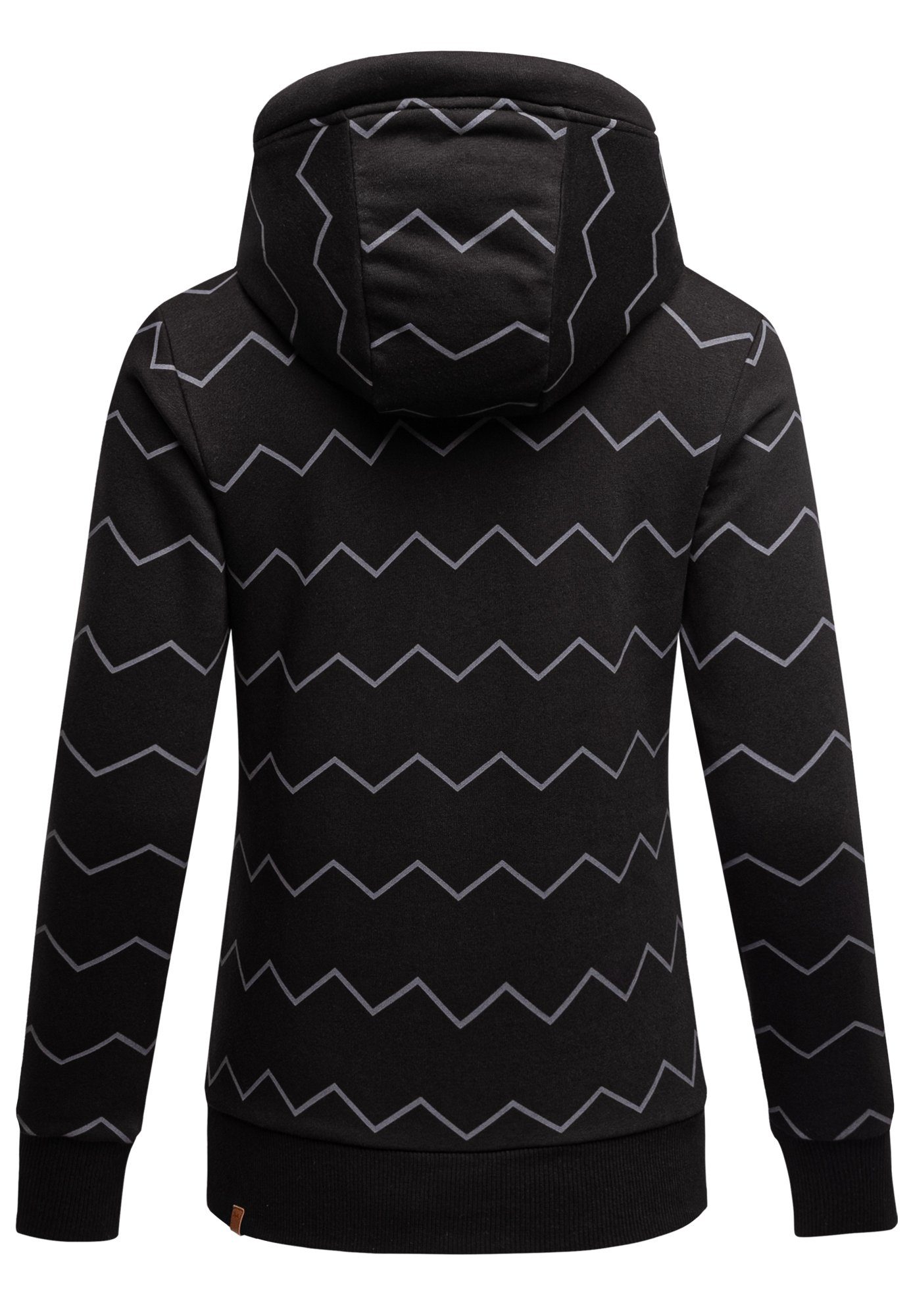 REPUBLIX Kapuzenpullover Schwarz Damen Print Hoodie Kapuzenpullover Sweatjacke Pullover JULIET