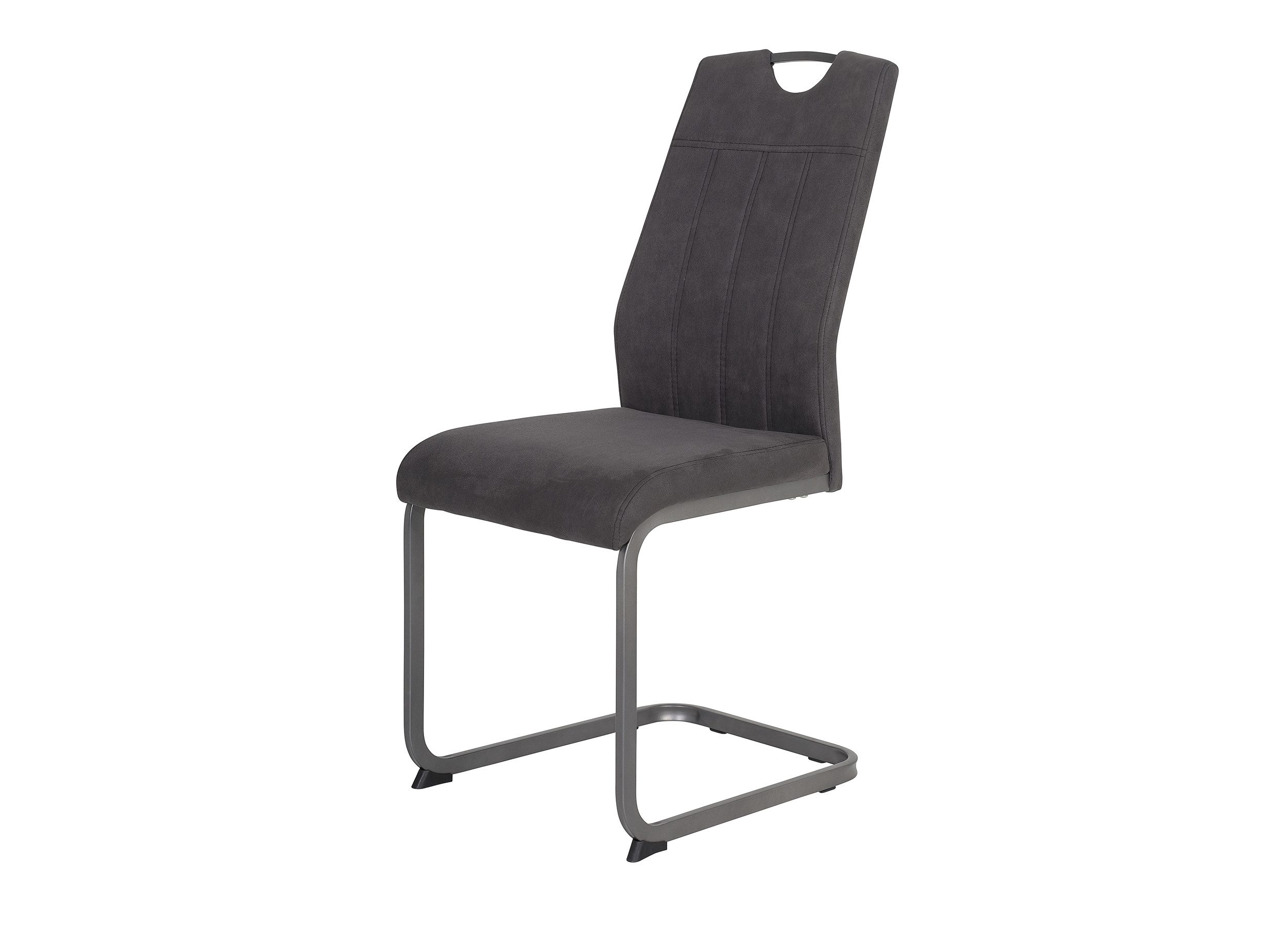 Die Möbelfundgrube® Freischwinger mit Microfaser, Griffmulde, Esszimmerstuhl, »Christina«, belastbar bis 120 kg · Metallgestell Vierkantrohr