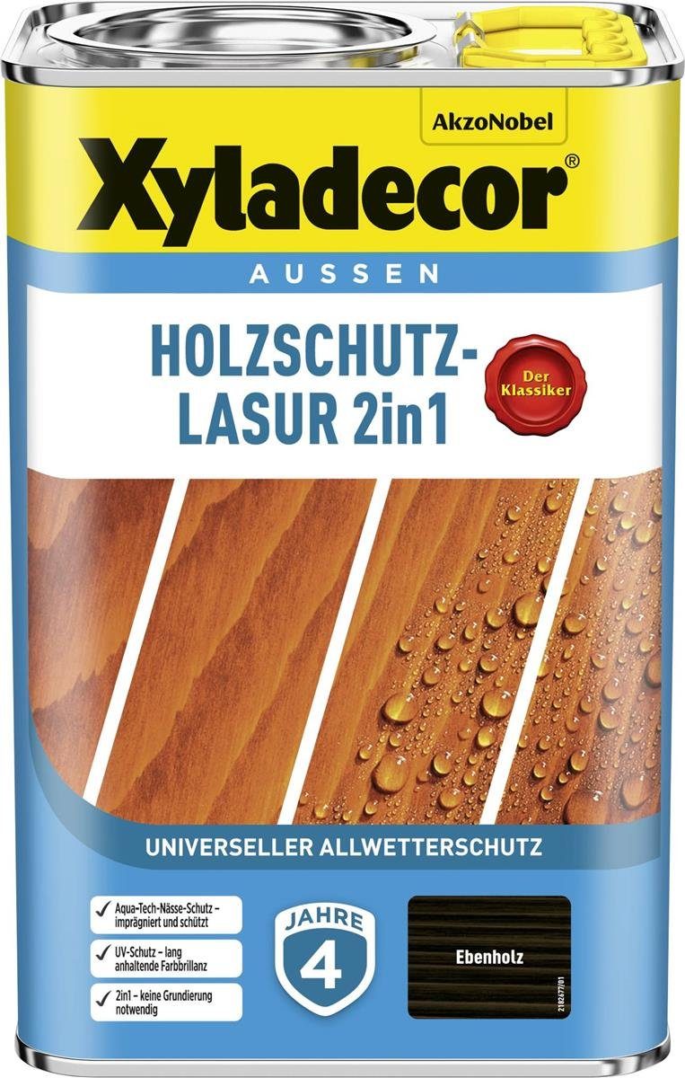 Xyladecor  Holzschutzlasur Holzschutzlasur Ebenholz 4 l Außen Imprägnierung Holzschutzmittel