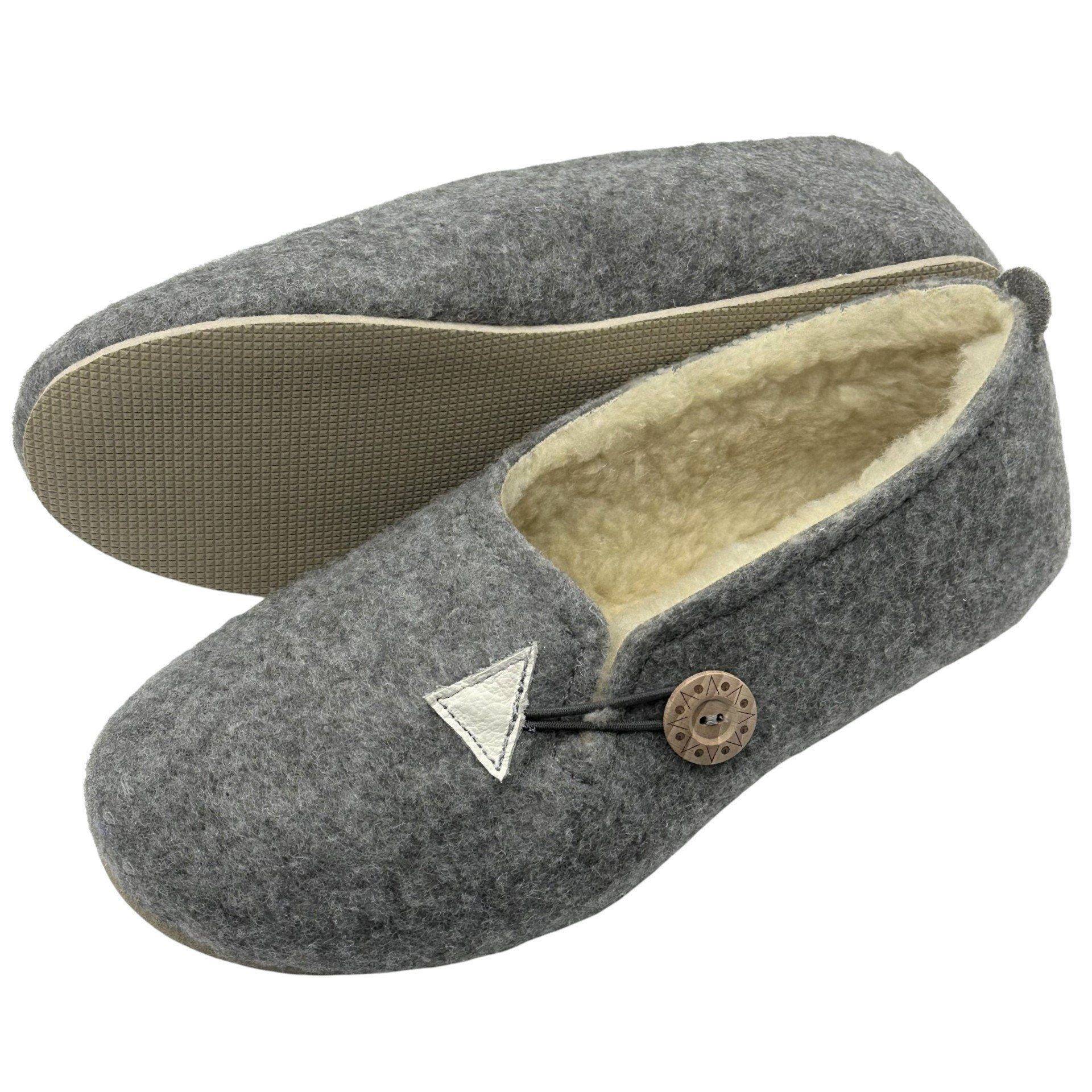 em-ka Damen Filz Fell Hausschuhe gefüttert warme Winter Pantoffeln Hausschuh Schafwolle
