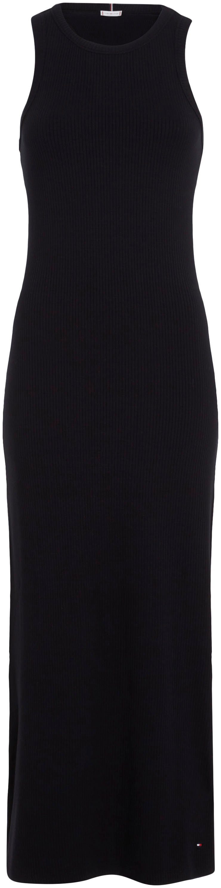 Hilfiger mit Tommy 5X2 Jerseykleid Rippenstruktur SLIM DRESS NS RIB MIDI