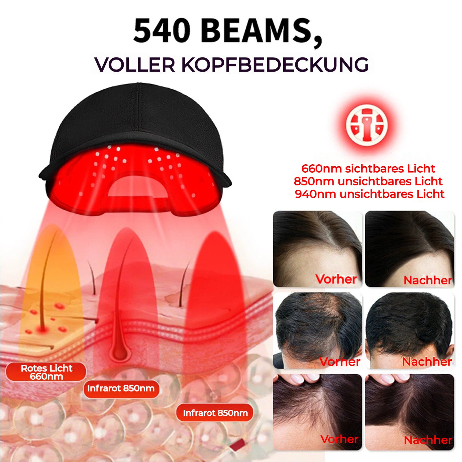 QUBEBU Heizstrahler Laser Helm für Haarwachstum günstig online kaufen