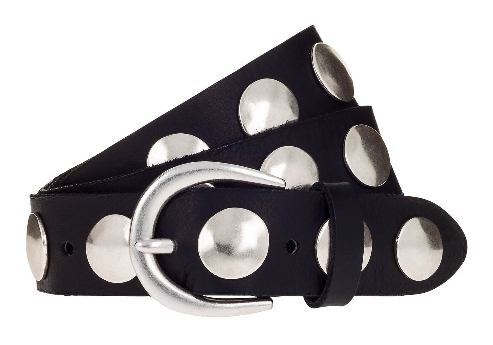 b.belt Ledergürtel Silver Leather Belt