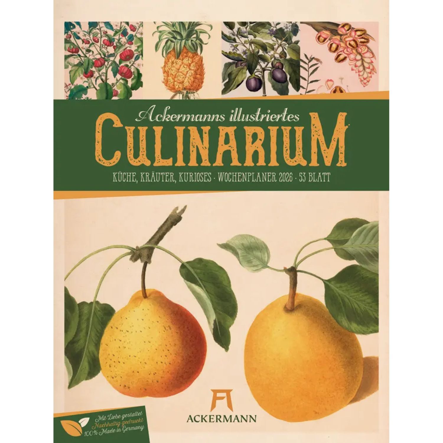 Ackermann Wandkalender Culinarium Wochenplaner Kalender 2026, Küche, Kräuter, Kurioses