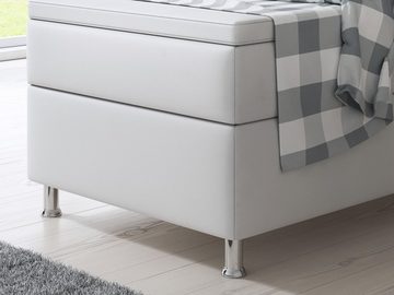 inter Boxspringbett Miami 90x200 cm inkl. Topper mit 7 Zonen Taschenfederkernmatratze (7 Zonen Taschenfederkern Matratzen, inkl.Kopfteil mit Matratzen und Topper), inkl.Kopfteil mit 7 Zonen Taschenfederkern Matratzen und Topper