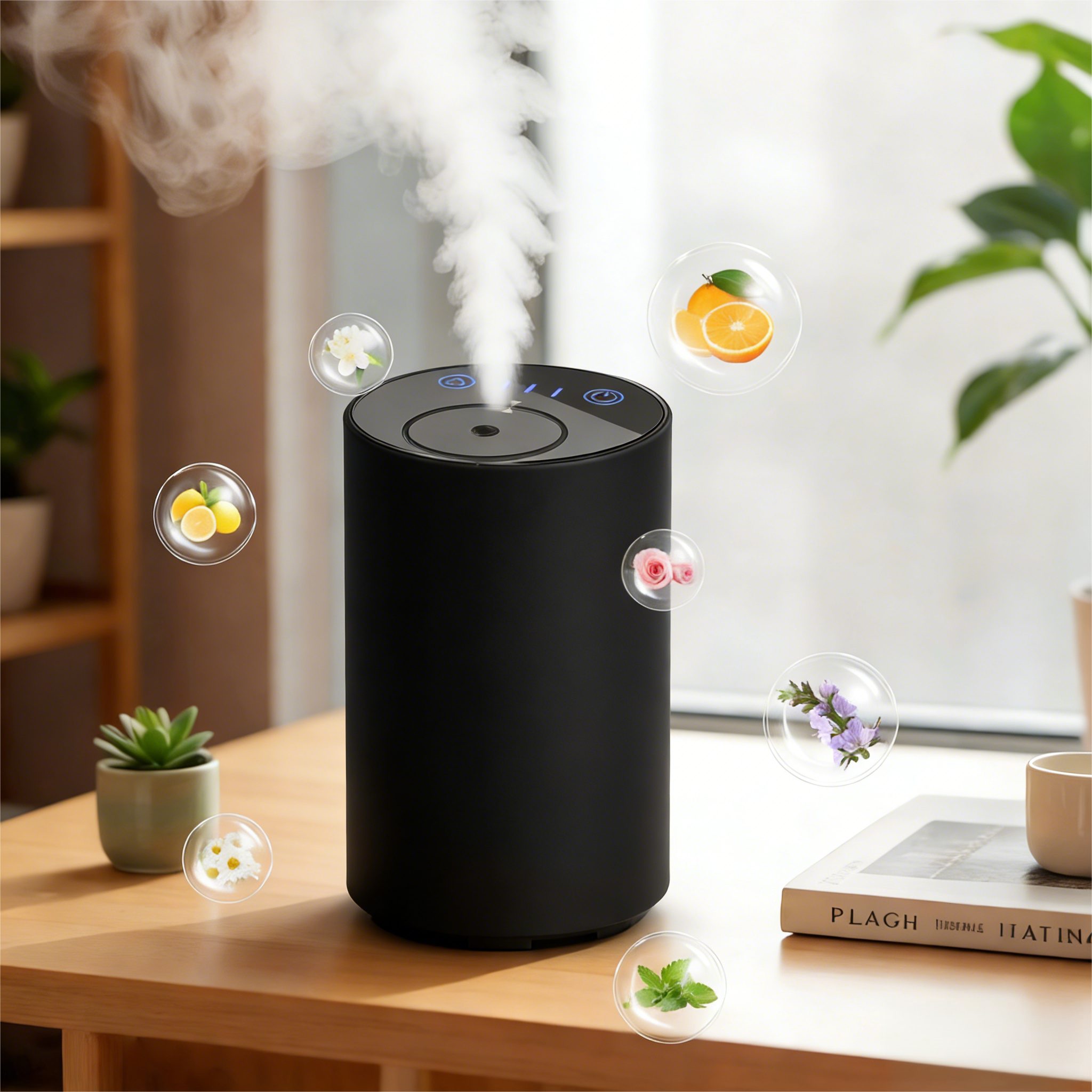 Toomoke Luftbefeuchter Wasserloser Diffuser für ätherische Öle,Aroma Diffuser,Auto duft, 3 Nebel Ebene, Aluminiumlegierung,Tragbarer,Auto Diffusor