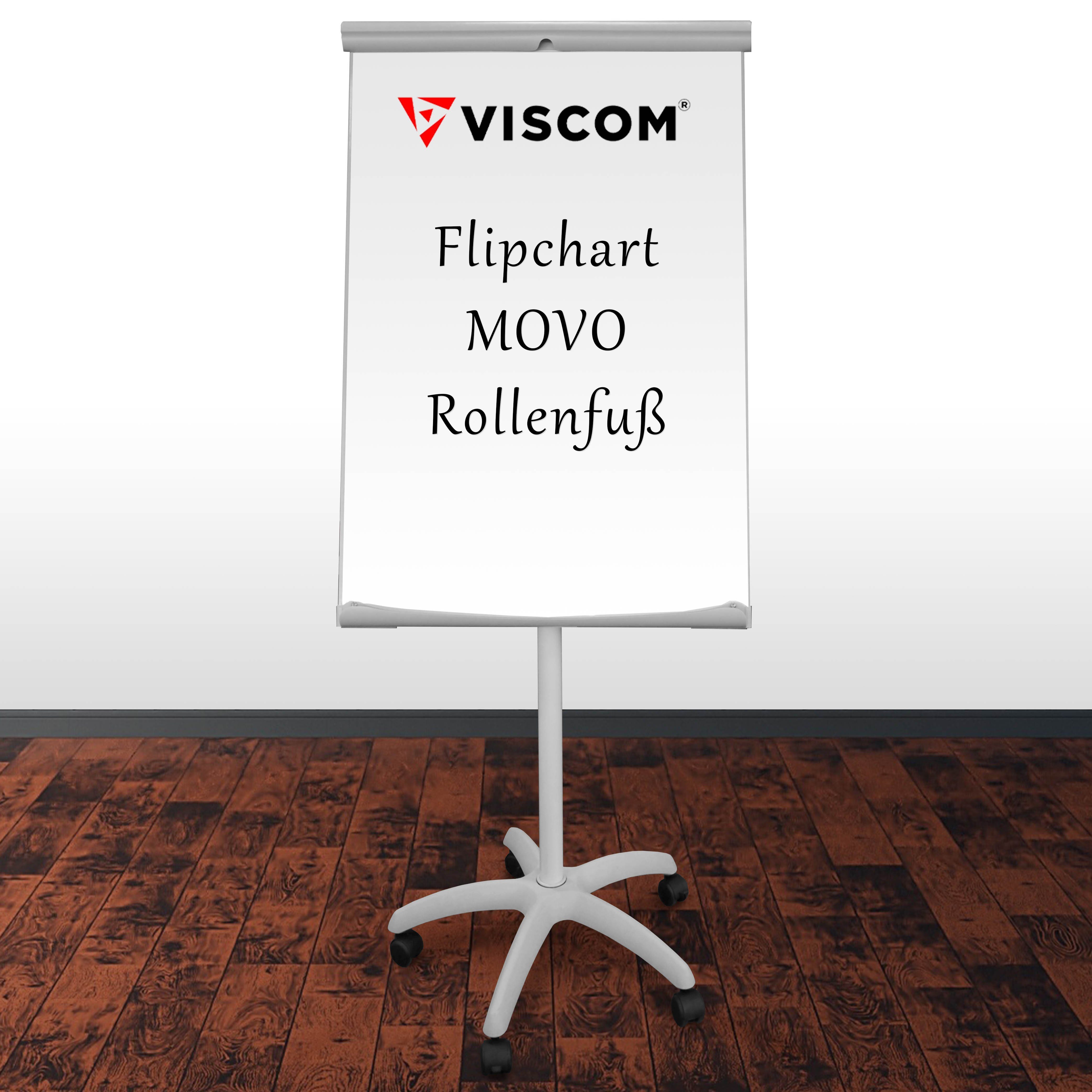 Viscom Magnettafel Movo, Flipchart mit Rollenfuß - magnetisch - mobiles Whiteboard mit Ständer