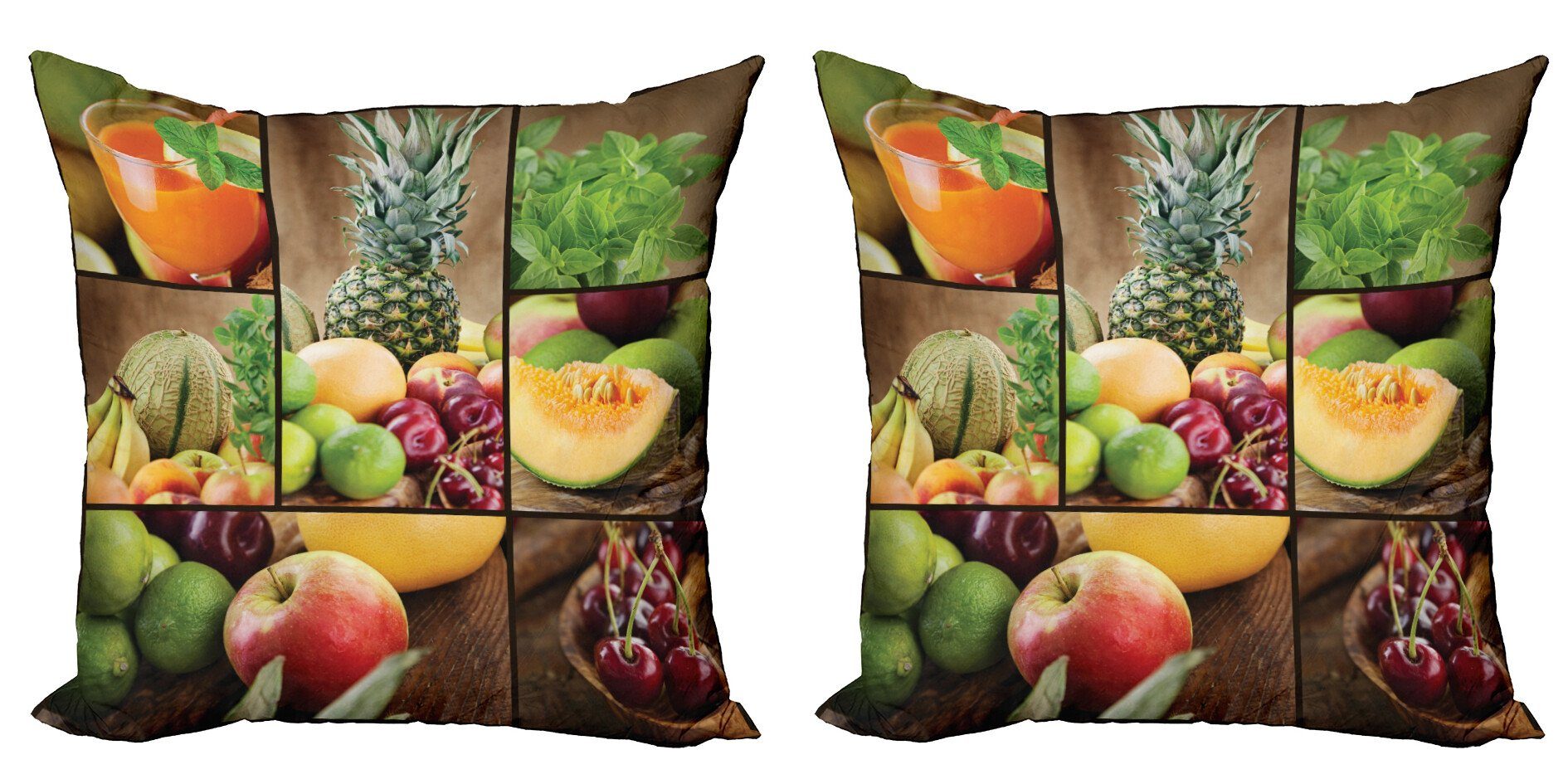 Frucht-Ananas Stück), Digitaldruck, Accent Kissenbezüge Doppelseitiger Bunt Abakuhaus Modern Kirsche (2