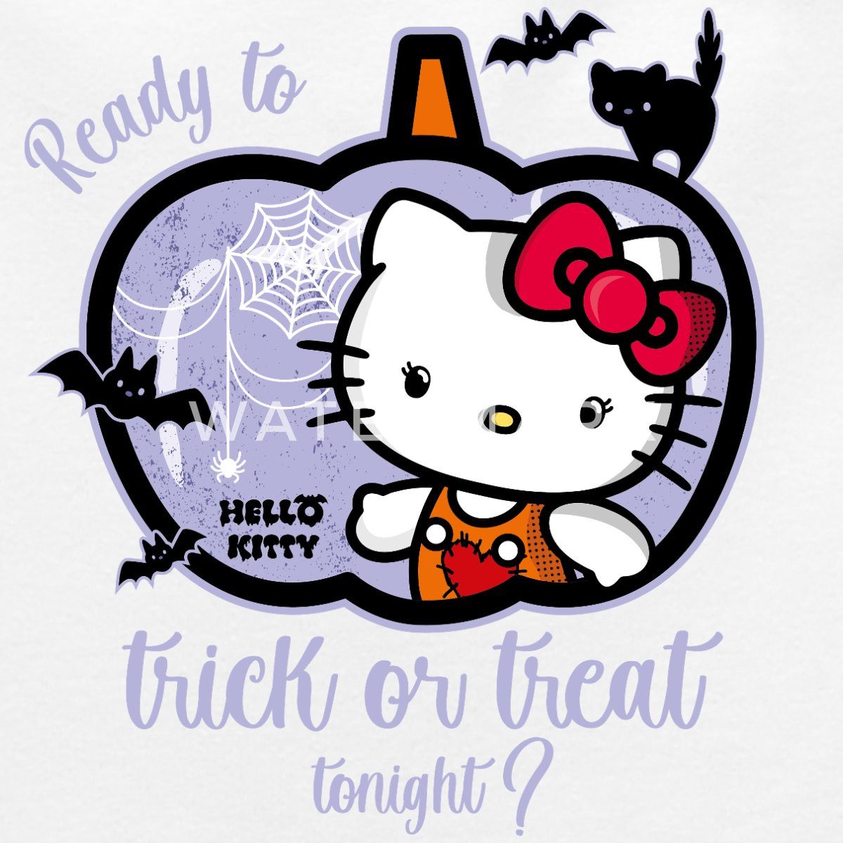 Spreadshirt Spaghettitop Hello Kitty Halloween Süßes Oder Saures Frauen Premium Organic Top mit (1-tlg)